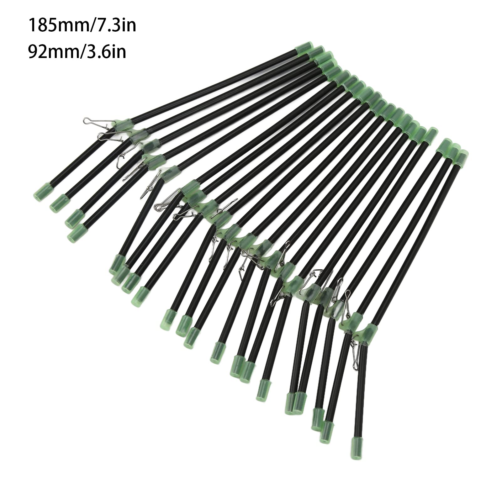 20 sztuk wędkarstwa morskiego Anti Feeder Boom z Snaps Tube Balance Connector Fish Tackle (czarne tworzywo sztuczne)