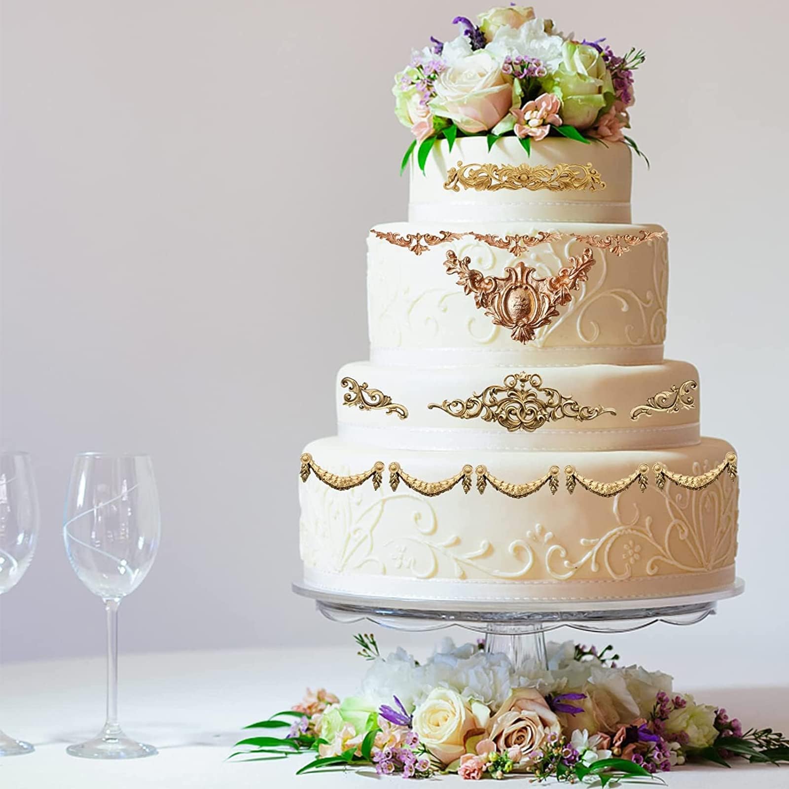 5 sztuk silikonowych foremek do fondantów, barokowych 3D, vintage, do krówek, czekolady, dekoracji deserowych