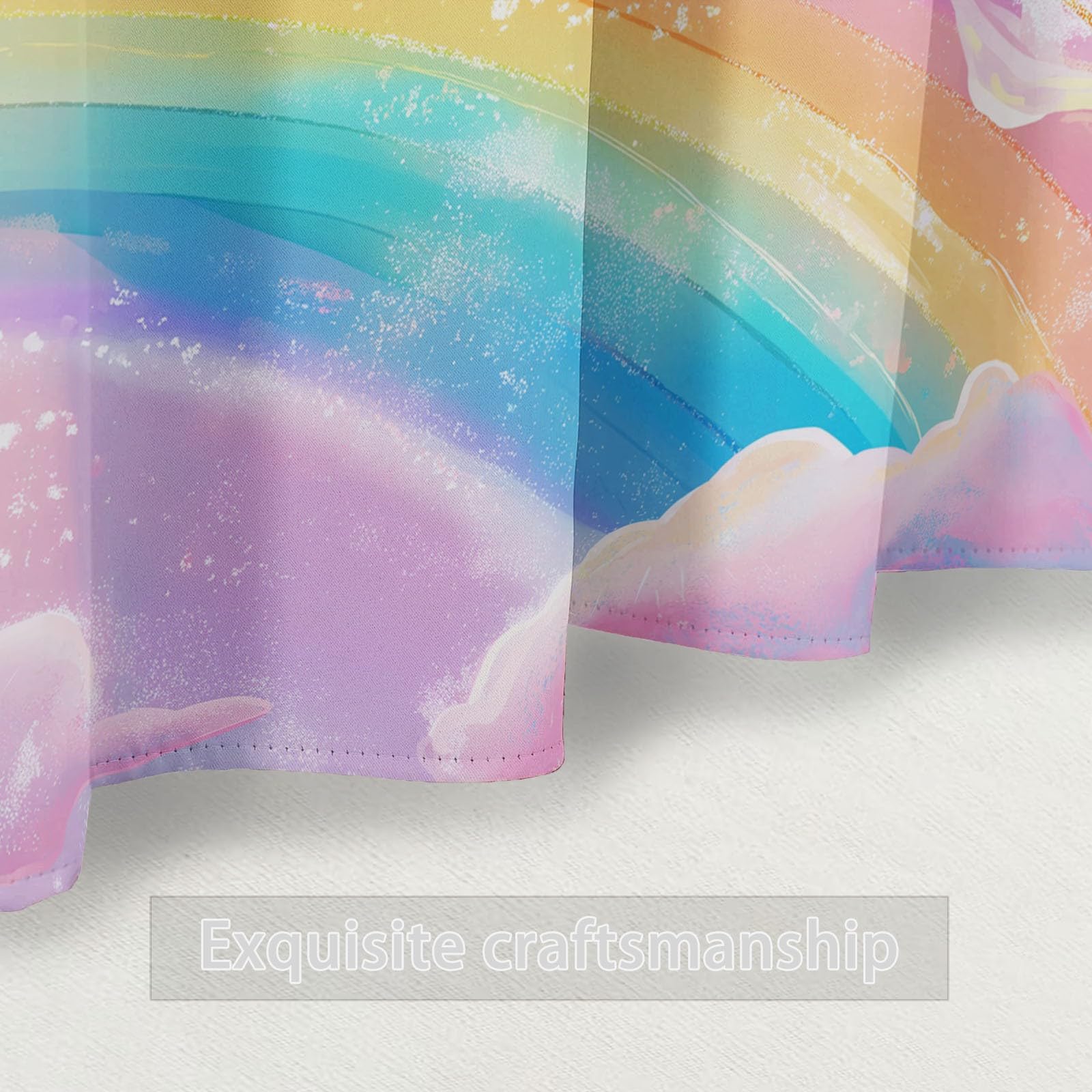Rideaux Occultants 91.5L X 160H cm (2 Panneaux), Style Ciel De Rêve Nuages, Draperies Anti-Chaleur pour Chambre d'enfant, Bleu Rose