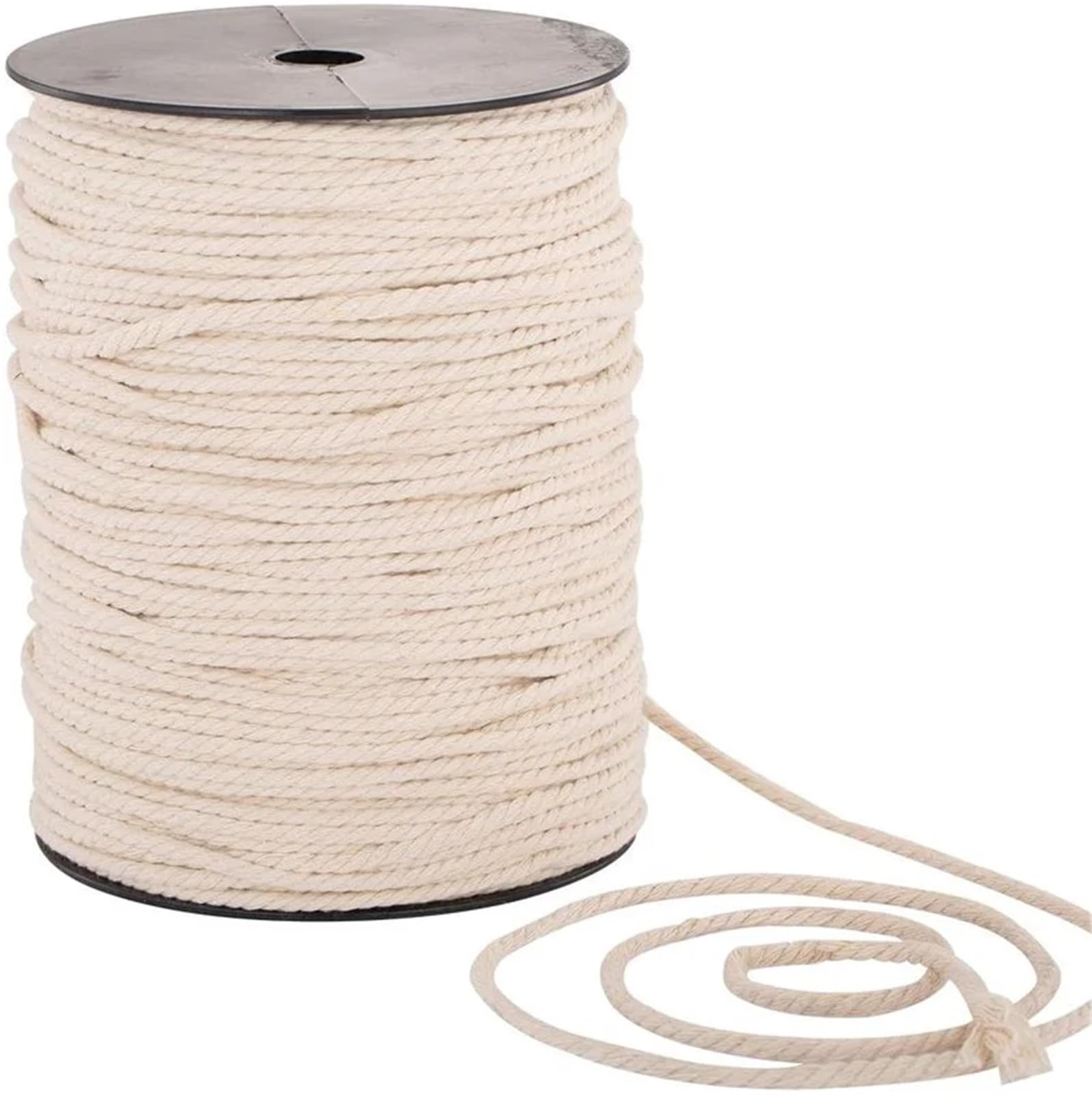 Twisted Cotton Cord Macrame Cord 3 Strand Twisted Cotton Cords Rope For Handmade Beige String DIY Home Wedding Wall Hanging Craft(4mm 50M)