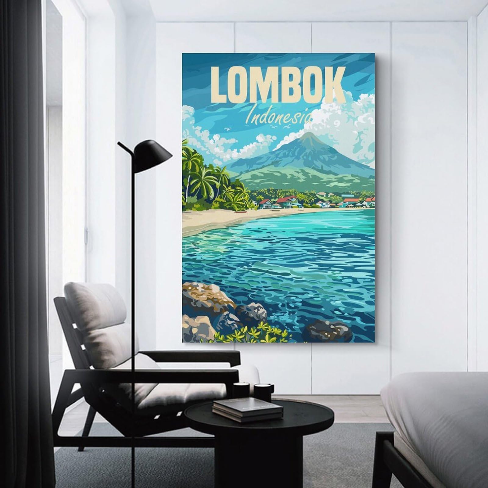 Junmoney Lombok Island Indonesia Canvas Wall Decor 20x30inch(50x75cm), for Lounge, Bedroom Or Personal Spaces, A Wall Art Gift for Fresh Interiors
