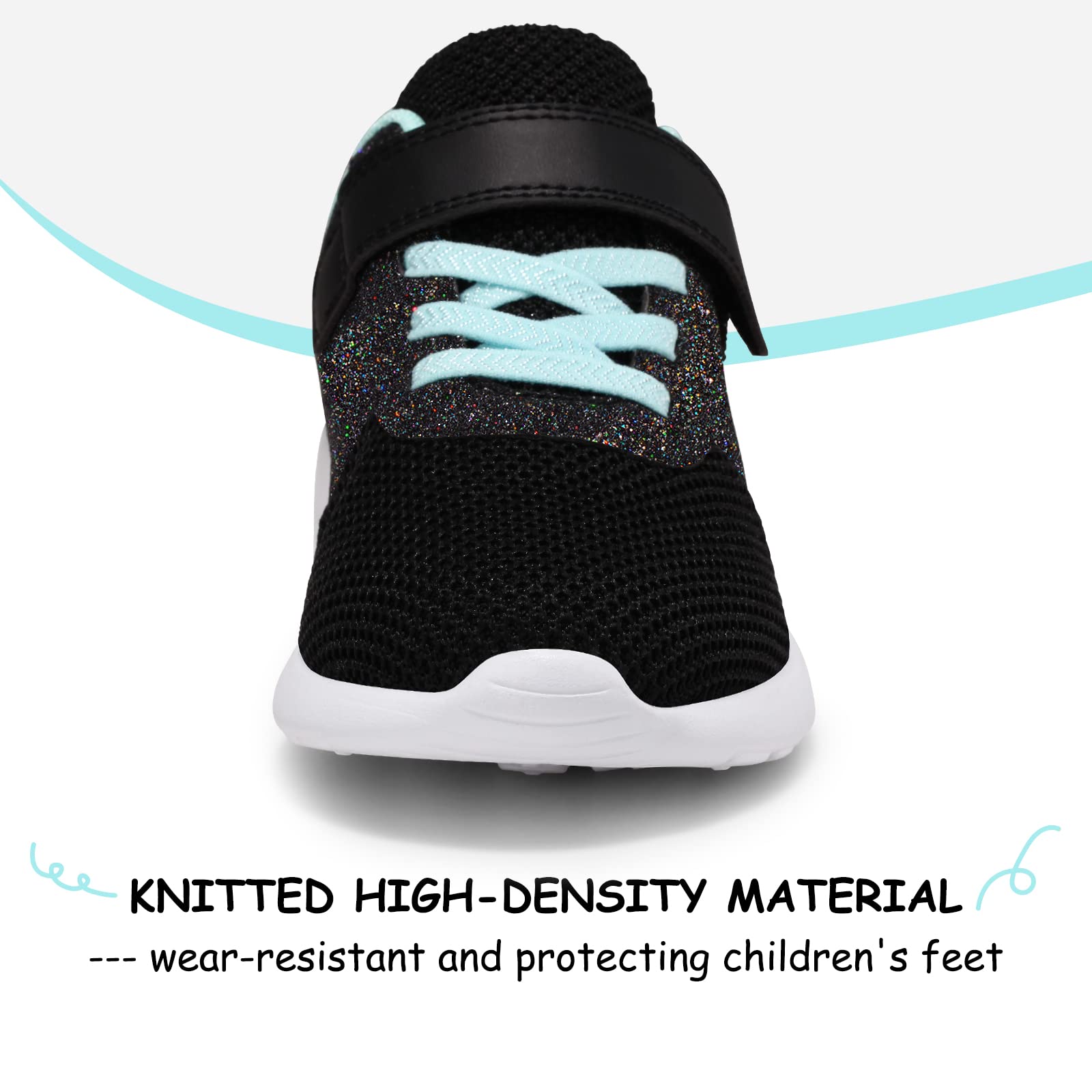 Harvest Land Girls Trainers Kids Athletic Shoes Toddlers Glitter Sneakers Breathable Tennis Running Sports Shoes — view 5