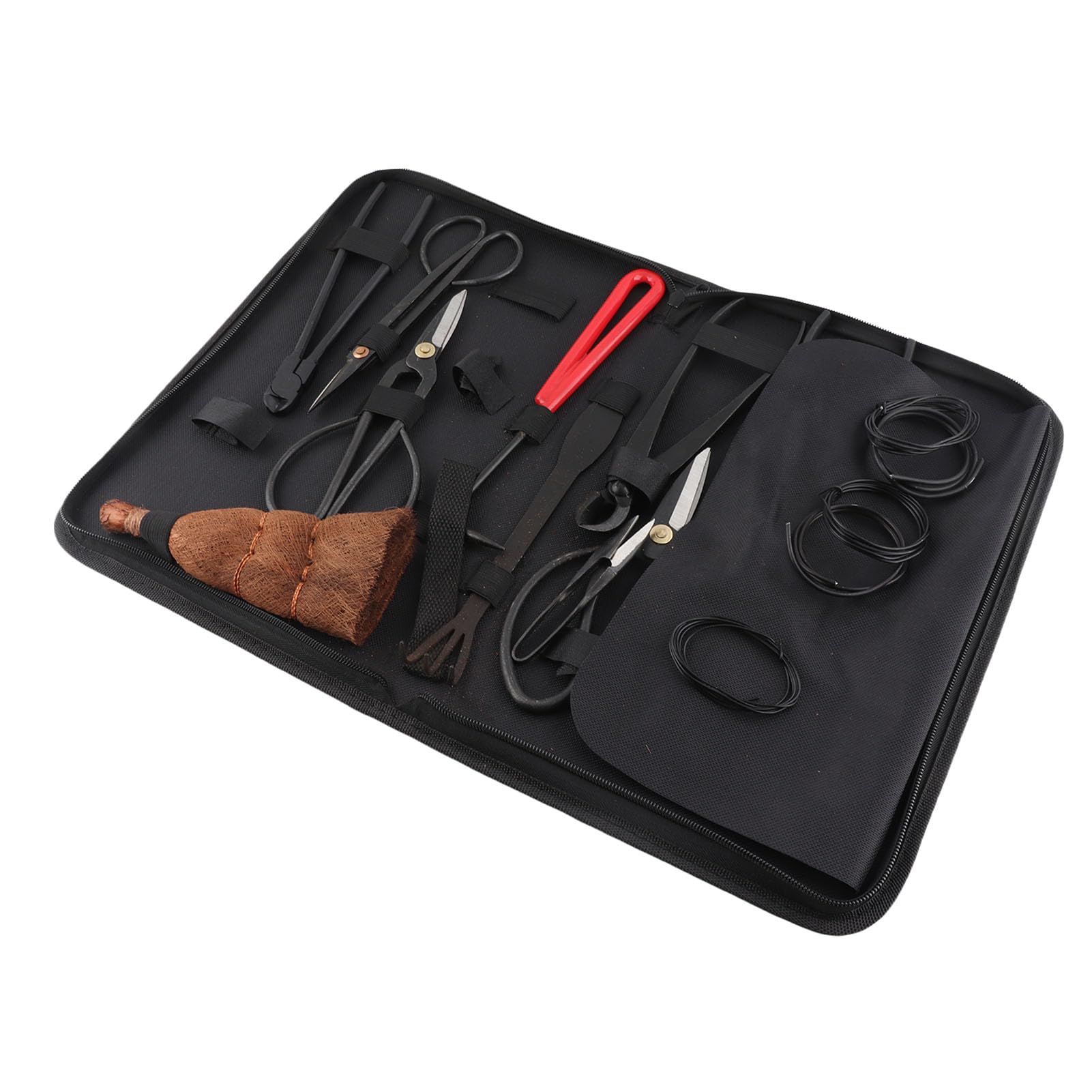 Kit de Herramientas para Bonsái en Acero al Carbono – Juego Completo con Estuche Nylon para Podar Hojas, Raíces y Ramas – Ideal para Aficionados y Principiantes