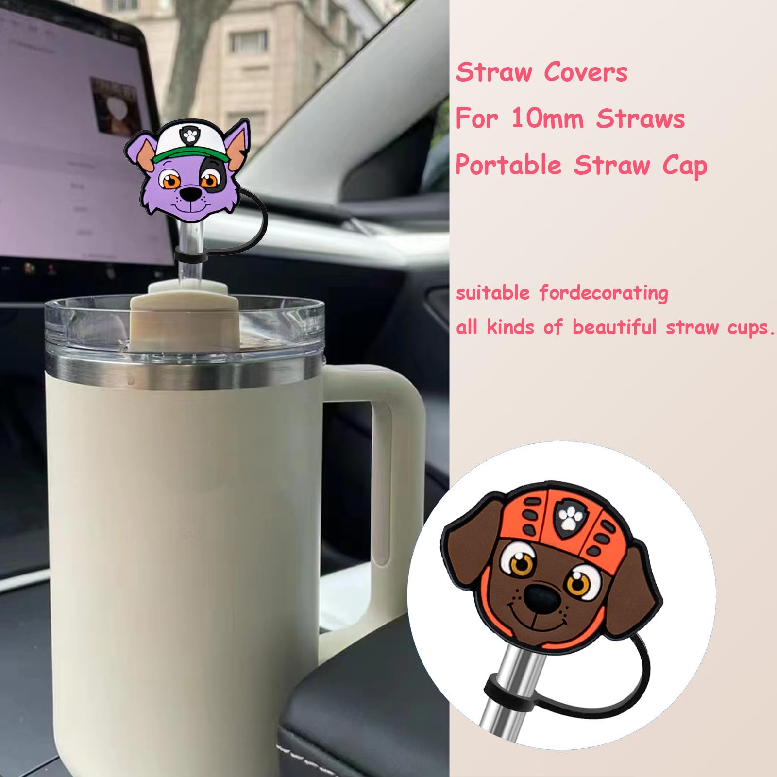 Snapklik.com : 4Pcs Silicone Straw Cover, Reusable Straw Toppers ...