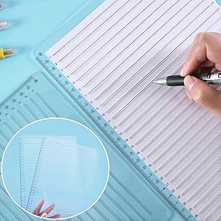 2 Pcs Straight Line Drawing Stencil Template Calligraphy Stencil Measuring Ruler Template Helps with Writing Straight Lines for Journaling, Painting, Invitations (2Pcs-Straight Ruler)