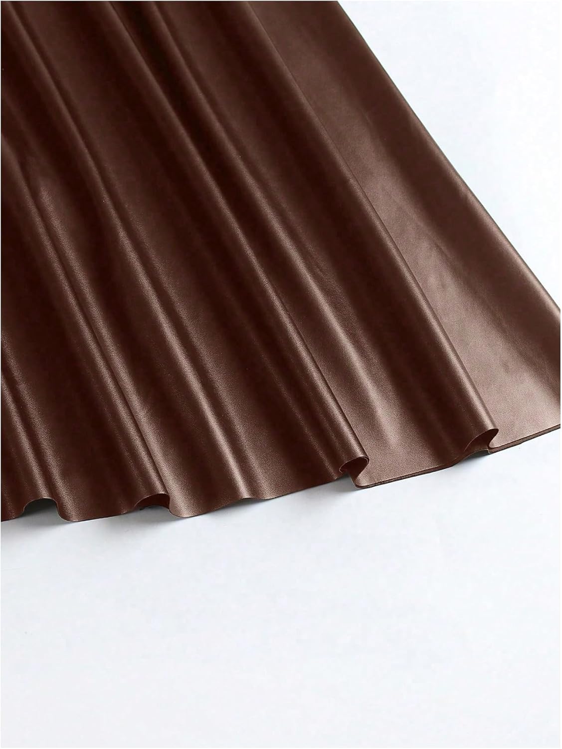 Women's Plus Size Faux Leather Skirt Fall Casual High Waisted A Line Going Out Long Skirts