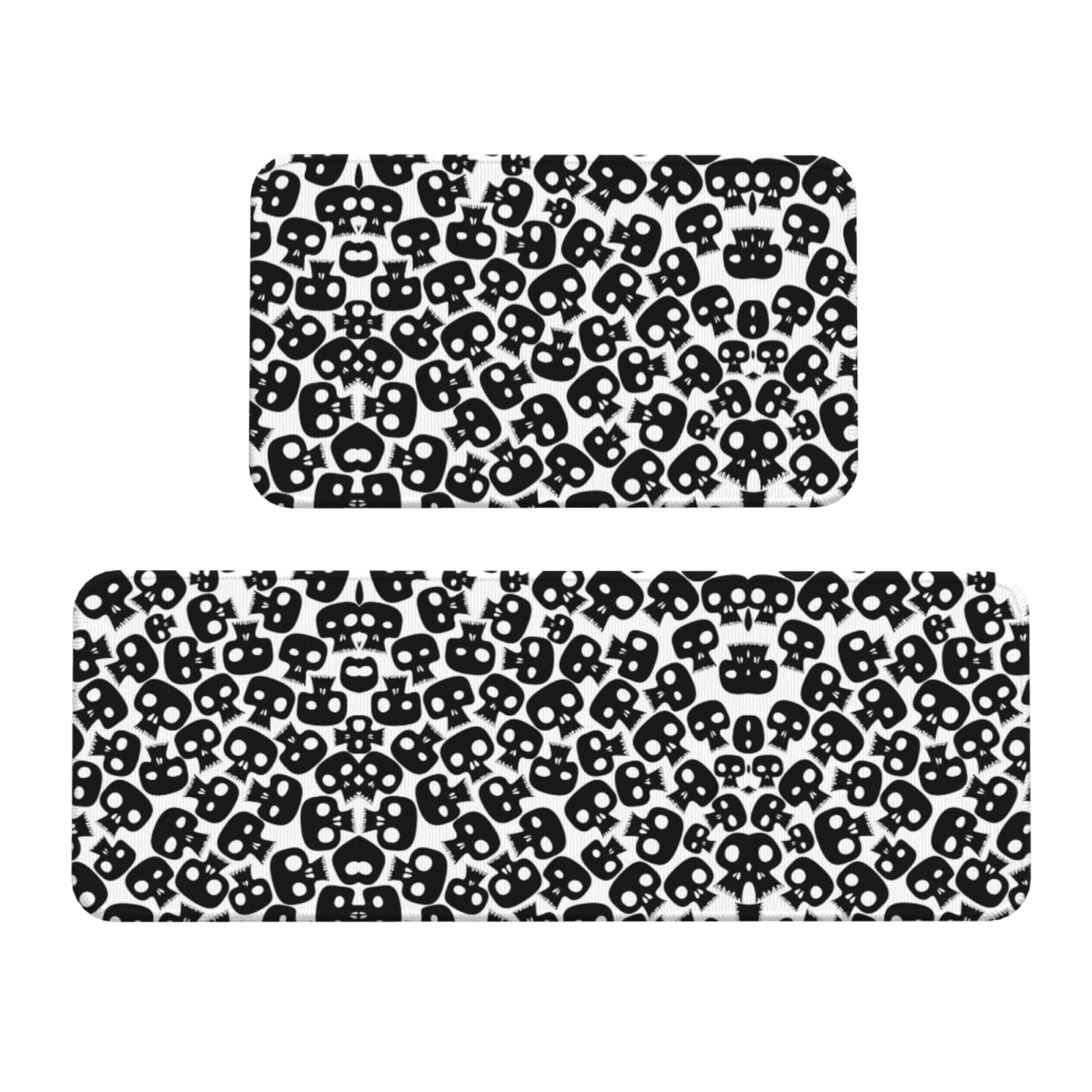 Tapis de sol antidérapants imperméables rembourrés lot de 2 motif crânes