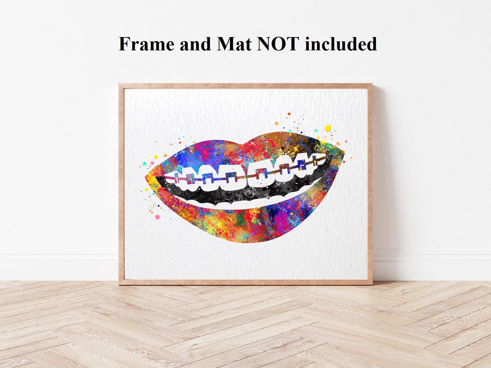 Dignovel Studios 11X14 sin marco Pulsera de dientes dentista Odontología Arte Dental Implante Ortodoncia Ortodoncista Ciencia Acuarela Arte Impresión Póster Decoración colgante de pared DN776