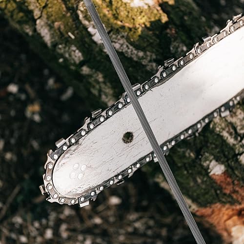 Miniatura 5 de PATIKIL Lima afiladora de cadena de motosierra, paquete de 3 afiladores de sierra de cadena redonda de 532 pulgadas (0.157 in) con mango de plástico