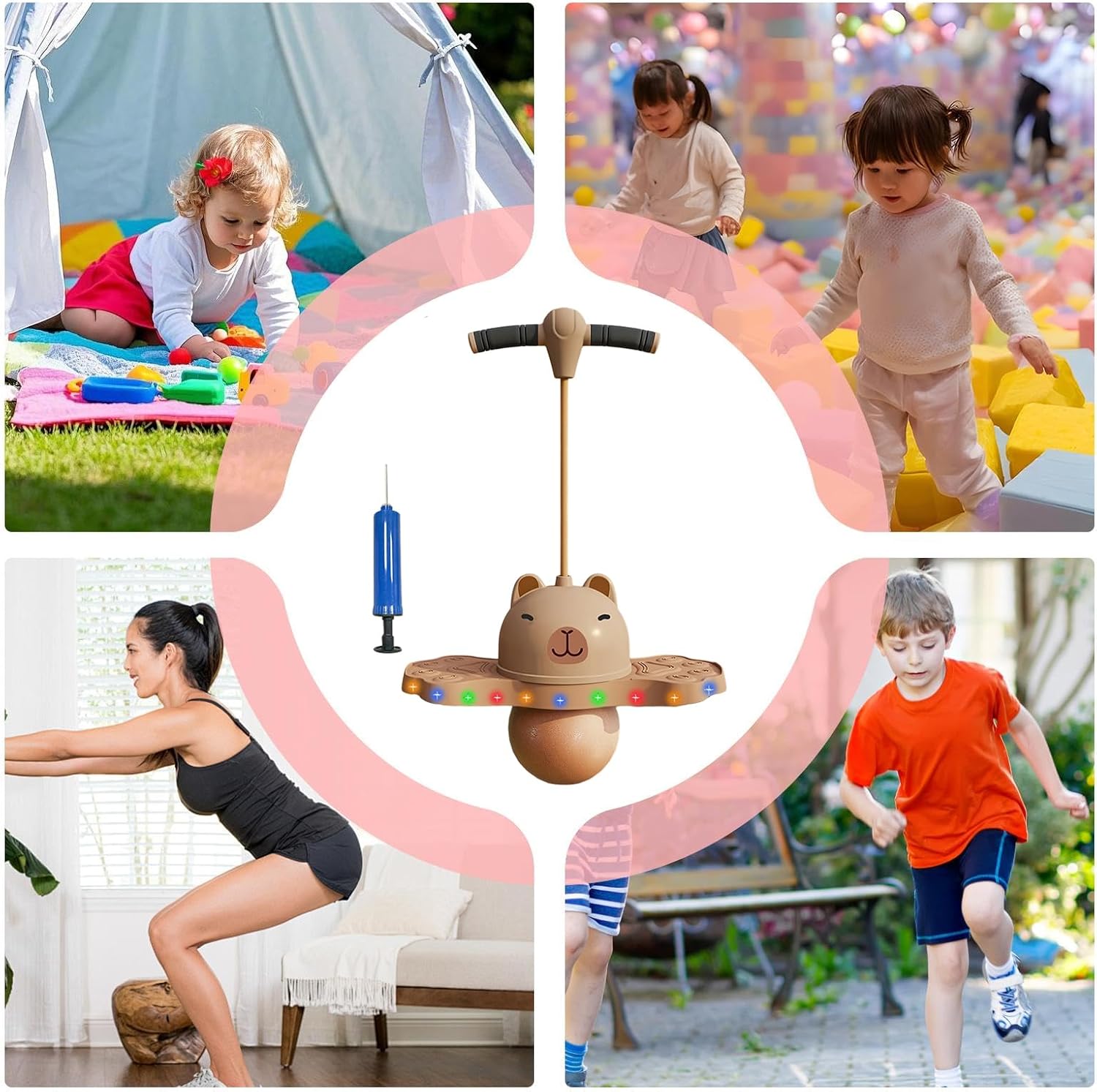 Hopping Ball - Capybara Jumping Ball with Handle | Cartoon Design Space hopperrs, Non Slip Bouncy Jumper Equipment for Beginners Girls Adults Sports Indoor Outdoor School Park Gathering