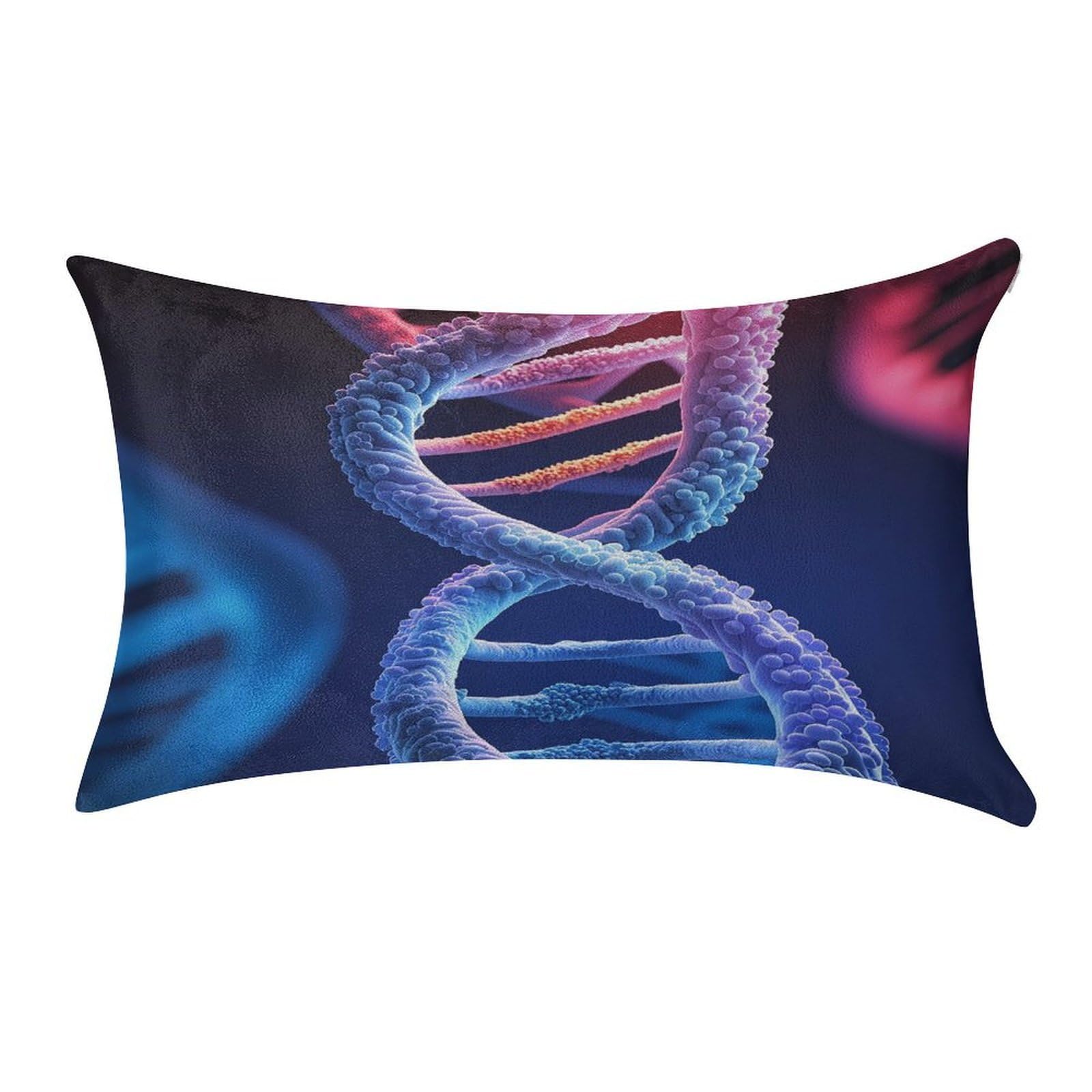 DNA Genetic Helix Pillowcase Decorative Throw Pillow Cover Gold Velvet Cushion Covers Lumbar Pillow Cover Long Pillow Case Luxury Cushion Case Pillow Sham Pillow Protector 20" X 12"