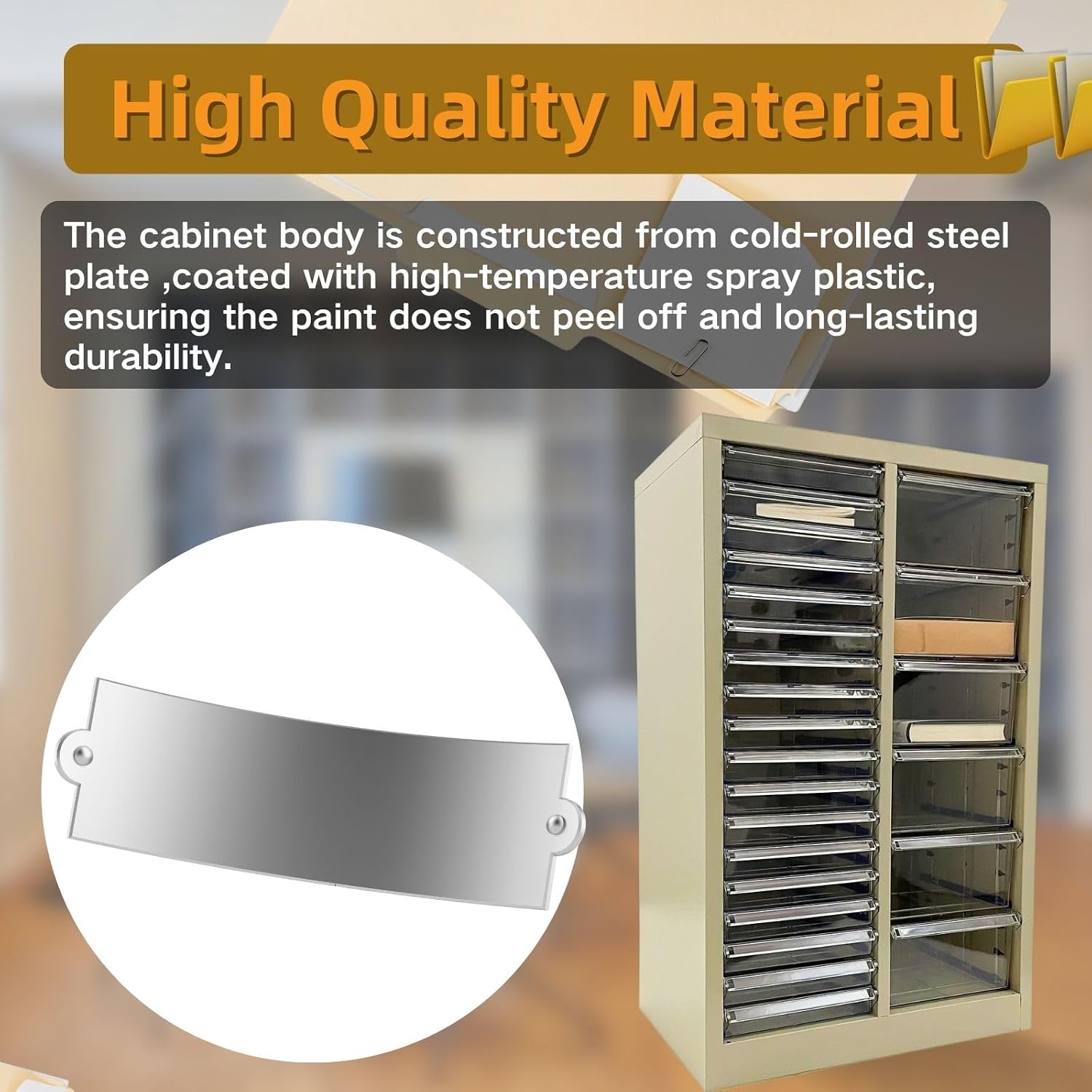 File Cabinet 24 Transparent Drawers Vertical Home Office Storage Cabinet Paper Organizer Document Filing for Small Parts