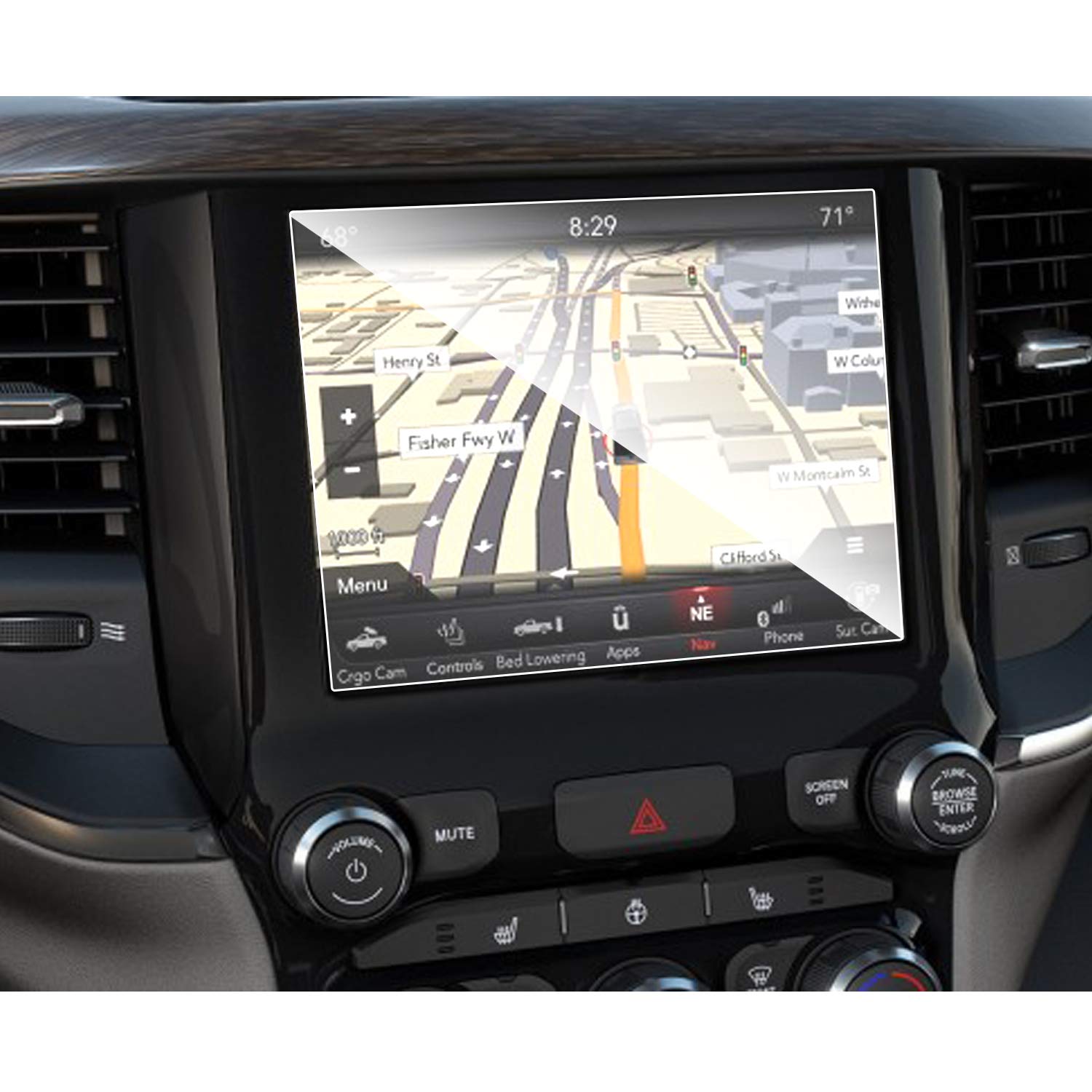 SHAOHAO Accessories for RAM 1500 2500 3500 2013-2021 Screen Protector 8.4-Inch Compatible for RAM 1500 2500 3500 Navigation Touch Screen Protector Film