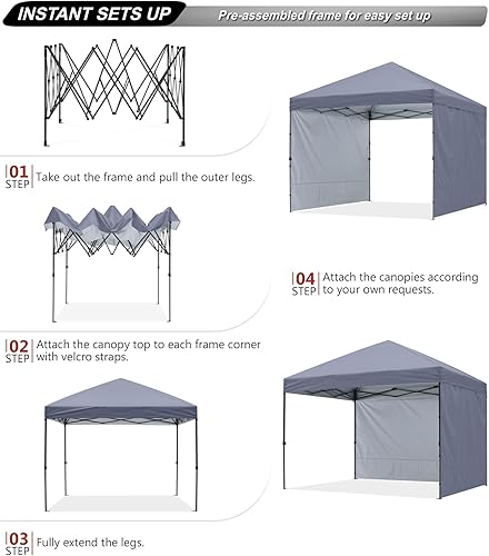 Miniatura 3 de Carpa Abccanopy desplegable, carpas para exterior, con toldo para el sol, toldo desplegable para la playa, con bolsa de transporte con ruedas, más 4