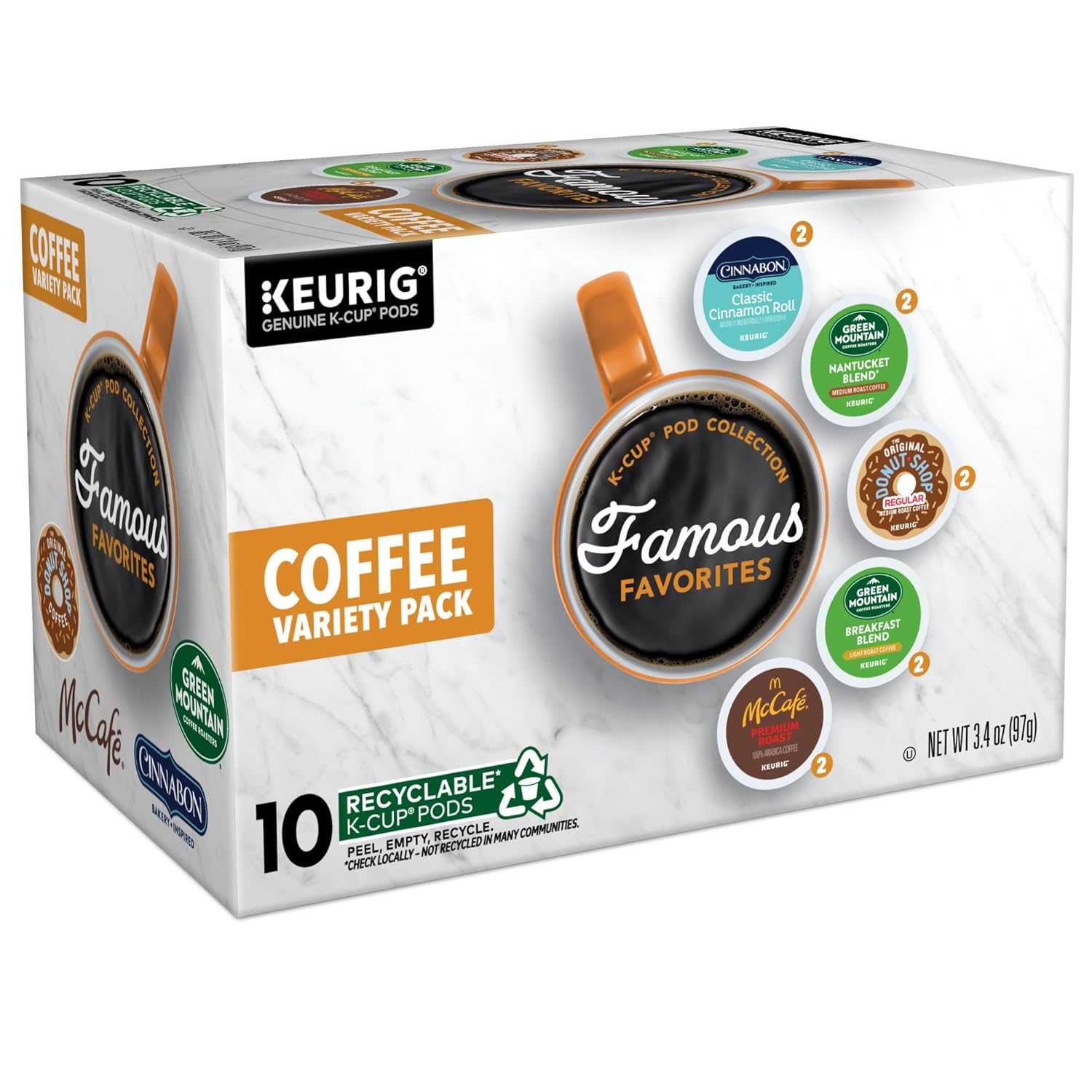Keurig Famous Favorites Variety Pack, Single-Serve K-Cup Pods, 10 Count - Image 8