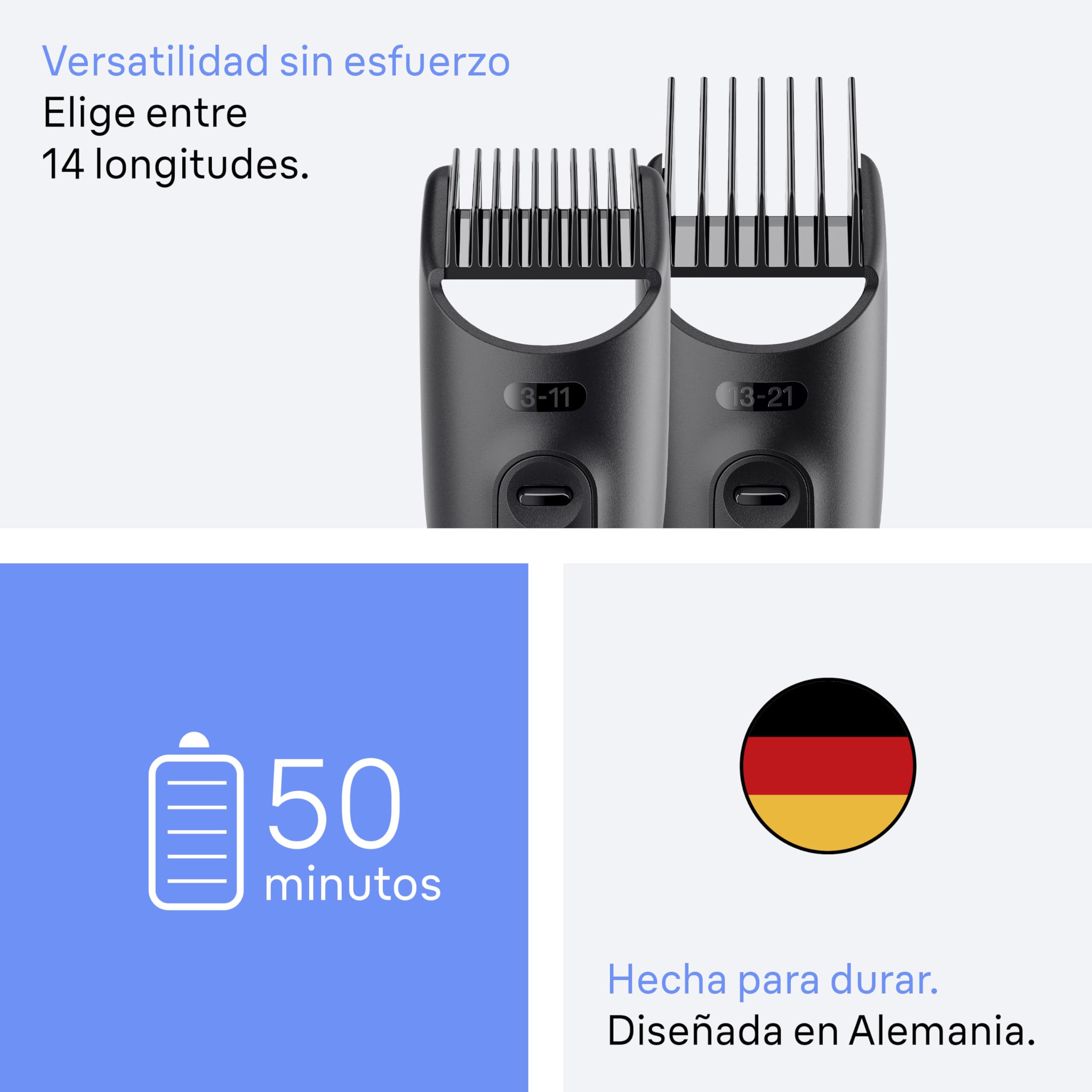 Braun Recortadora Todo en Uno Series 3 AIO3565, Gris - Kit de Styling 11en1 para Barba Y Pelo, 14 Longitudes, Máquina de Cortar Pelo con Autonomía de 50 Min, Cortapelos Hombre, Recorte Fácil Y Rápido