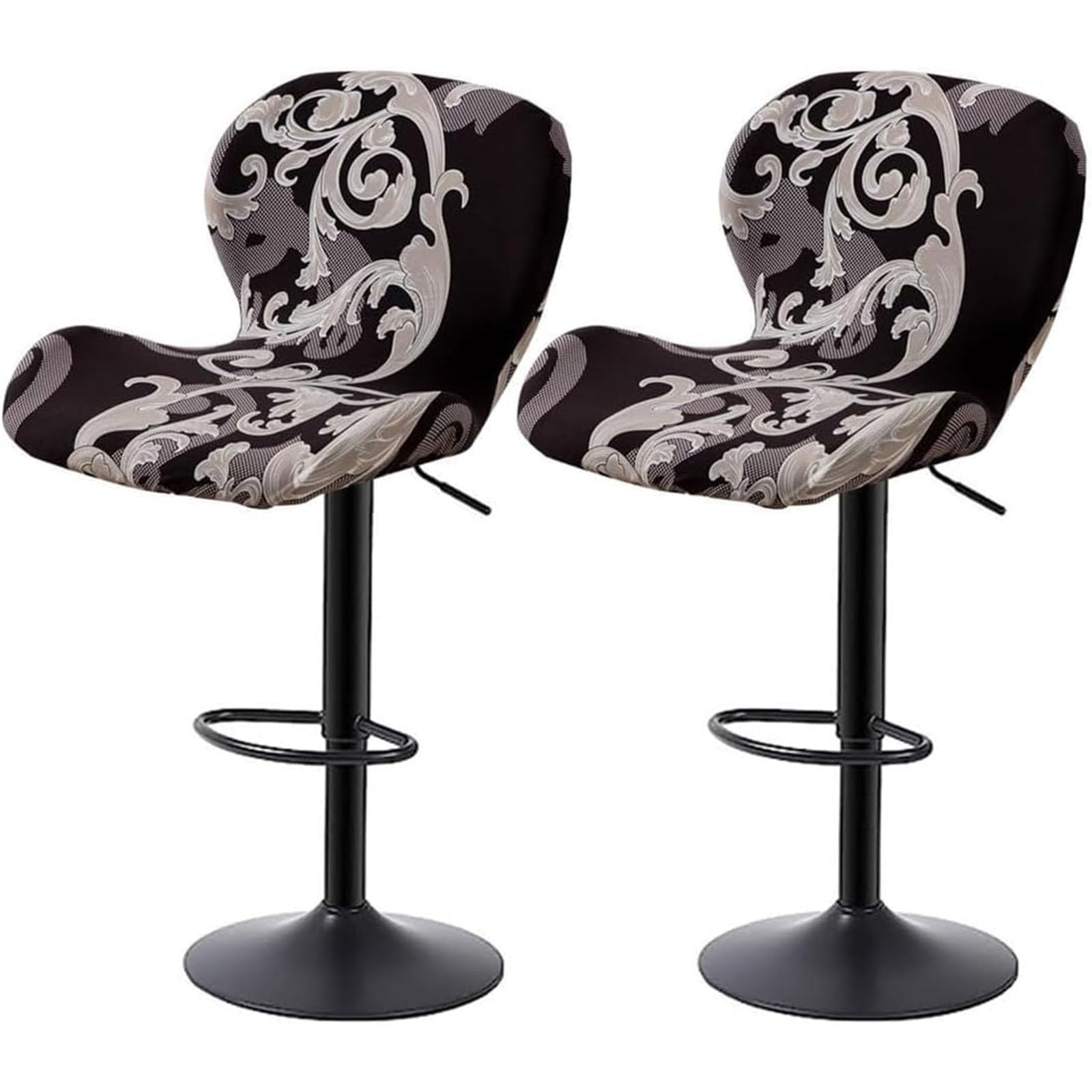 Leomix Stretch Printed Bar Stool Cover Set of 1/2/4/6, Adjustable Swivel Bar Stools Slipcover, Barstool Protector Covers for Dining Room Kitchen,N,2pack