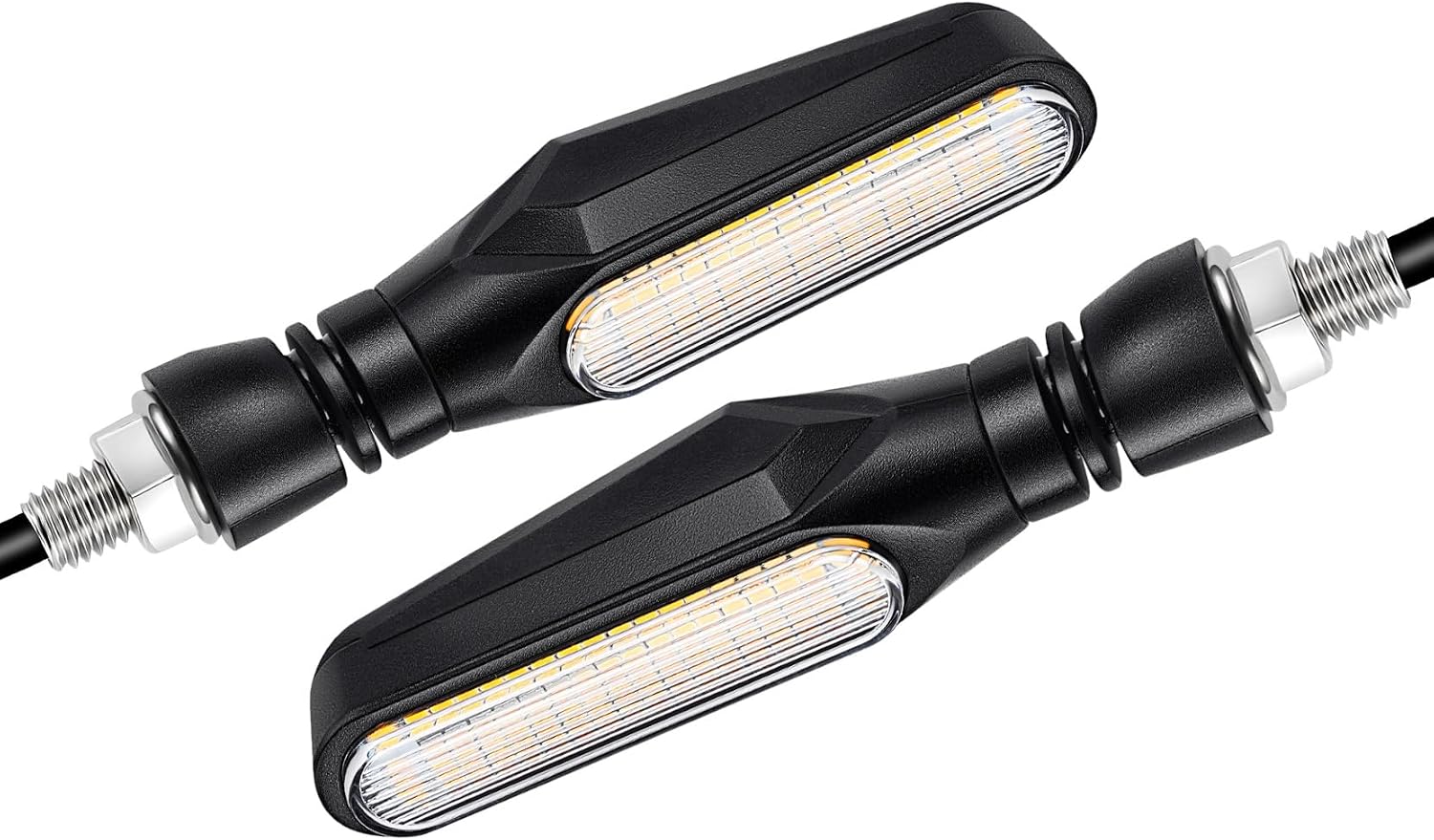 Amazicha Flowing LED Motorcycle Turn Signals 12V Super Bright Front Rear Turn Signal Lights Waterproof IP67 Fit for Harley Honda Yamaha Triumph (1 PACK)