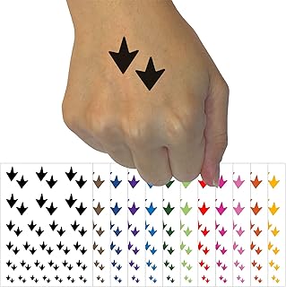 Duck Goose Footprint Track Temporary Tattoo Water Resistant Fake Body Art Set Collection - White (One Sheet)