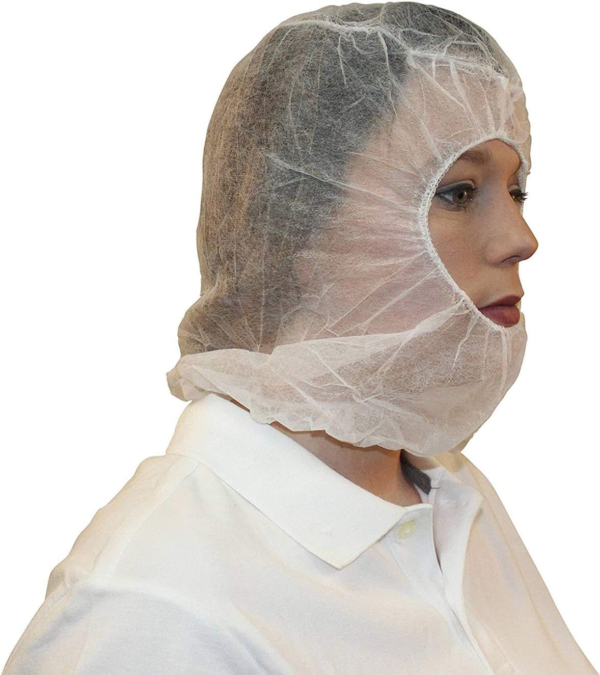 ZMDREAM pack of 100 Disposable Hoods Bouffant Caps Polypropylene Hair Net Beard