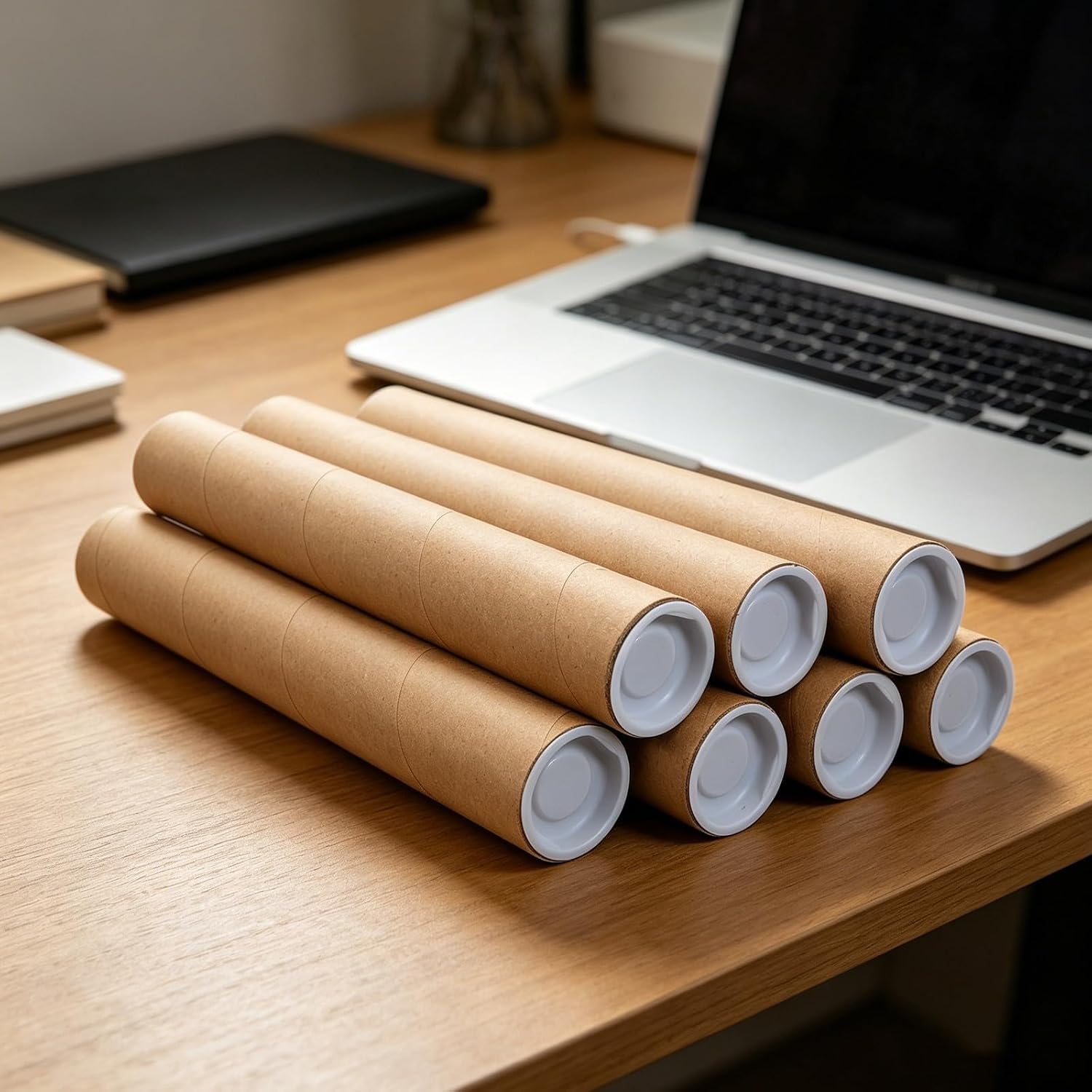 BESTYASH 12 Pack Kraft Cardboard Mailing Tubes with Caps for Posters