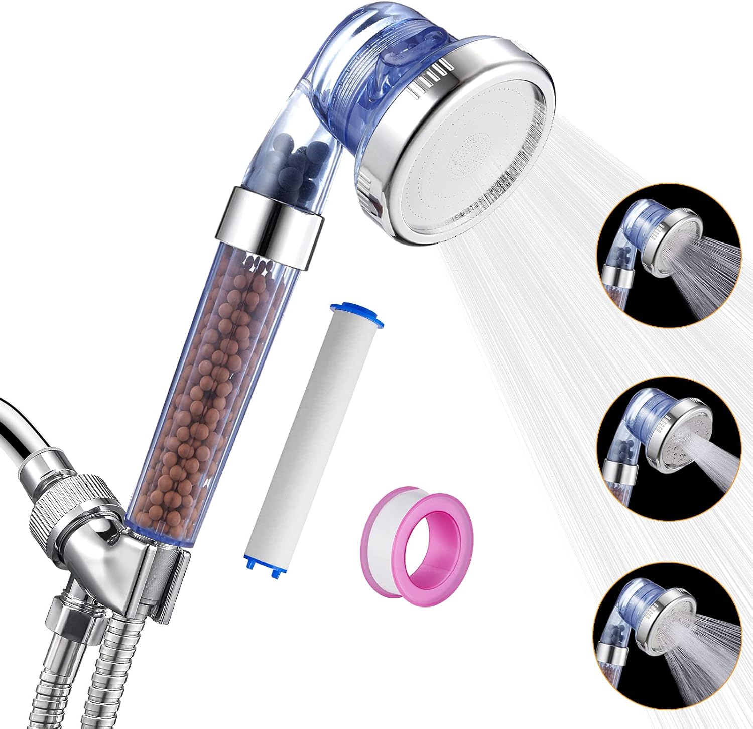 TUXBAWAY Filtered Shower Head for Hard Water, Handheld High Pressure