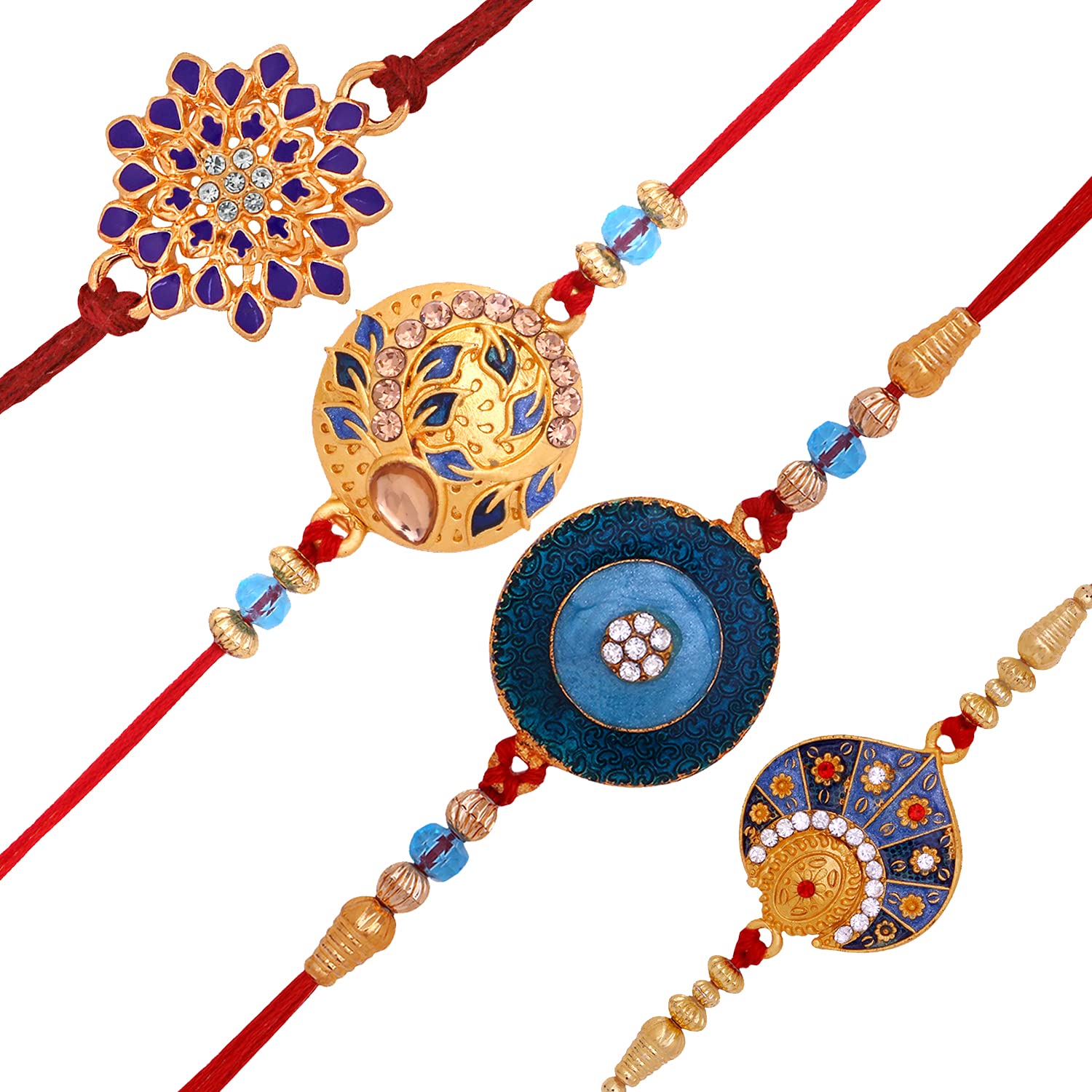Mahi Combo of Exclusive Designer Meenakari Work Rakhis with Multicolor Crystal and Artificial Pearl for Bhaiya (RCO1105231M) (B097K84DP5) Amazon Price History, Amazon Price Tracker