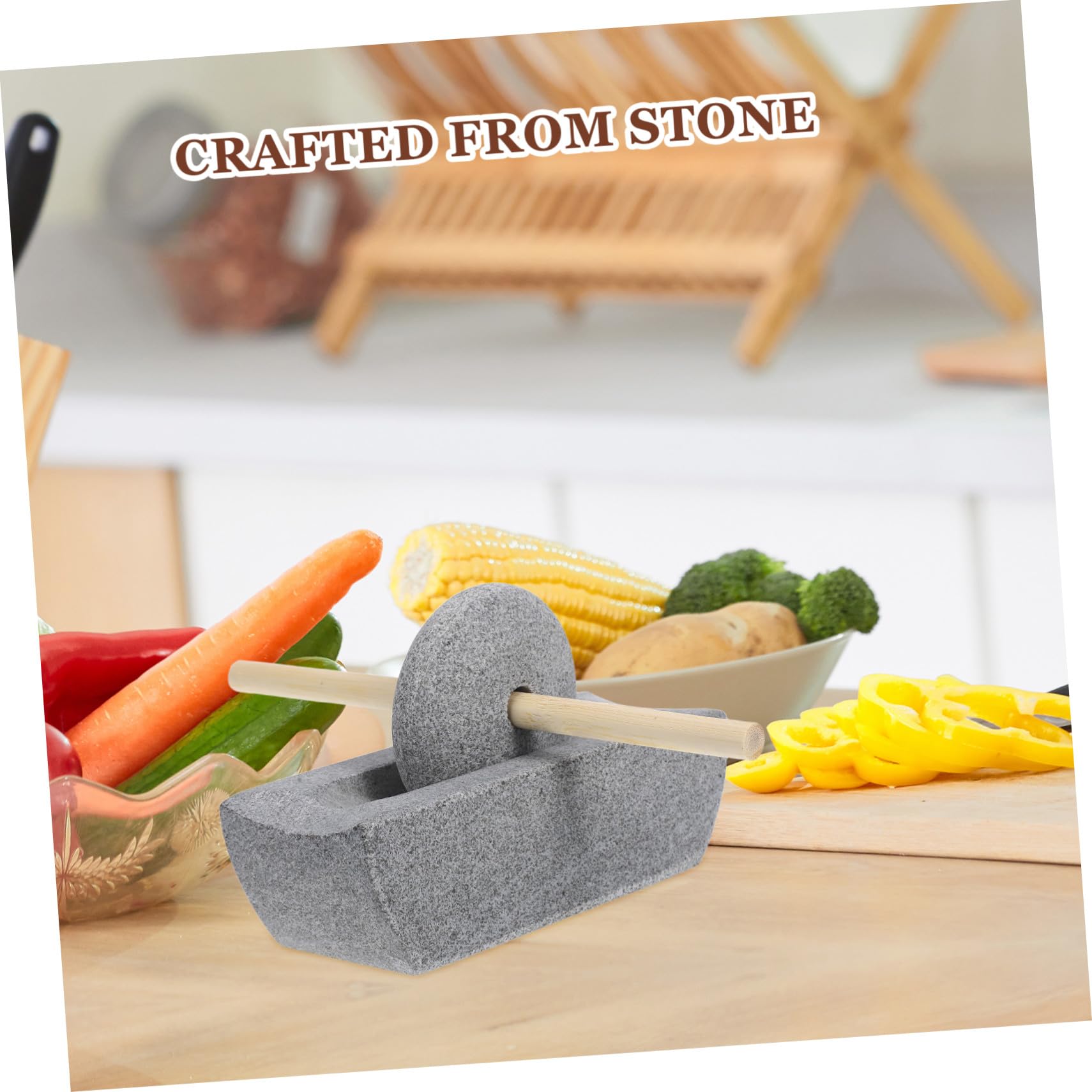 Ciieeo Steinmühle Traditionelle Mahlen und Holz aus Stein Manuelle Tee Kaffee und Gewürzen für Küche und Hausgebrauch