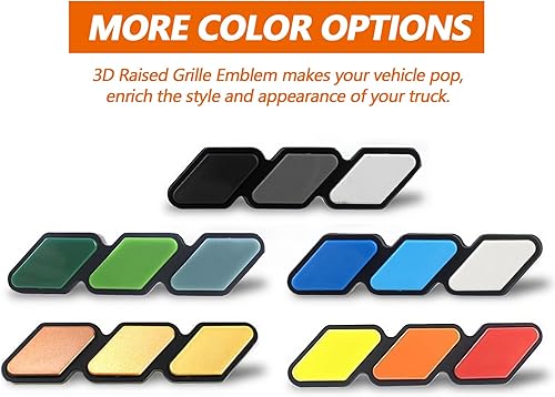 Miniatura 6 de Emblema de rejilla frontal tricolor, calcomanías de emblema de camión, accesorios de automóvil para Toyota Tacoma 4Runner Tundra Sequoia Rav4