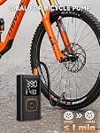 Tire Inflator Portable Air Compressor, Electric Bike Pump with Tire Pressure Gauge, 150PSI Fast Inflation with USB Charging Output, Portable Air Pump for Car Tires, Motorcycle, Bicycle, Balls