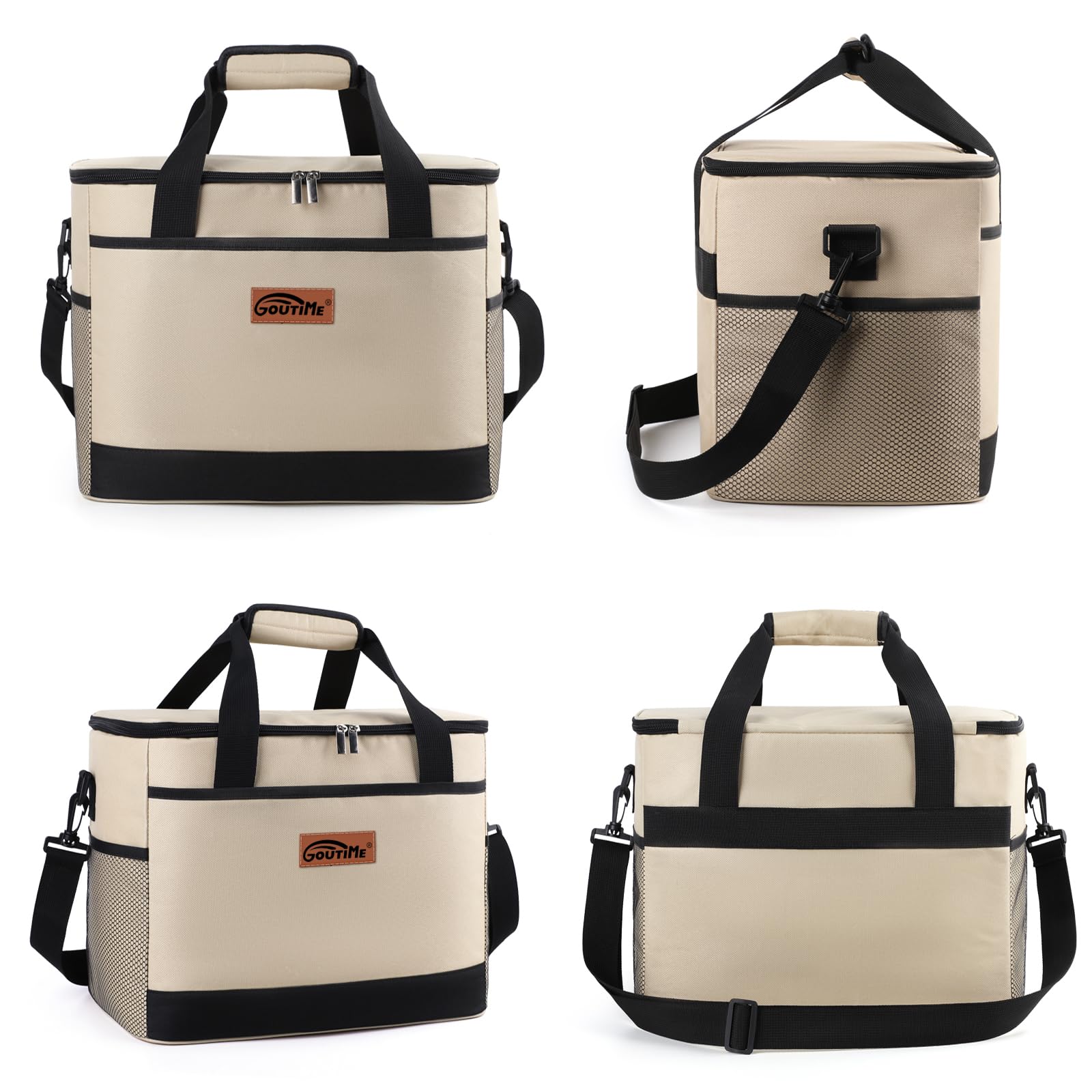 Sacca Isotermica 26L Portatile, Borsa Termica Impermeabile Leggera per Picnic Campeggio Barbecue Viaggi Outdoor (Beige)