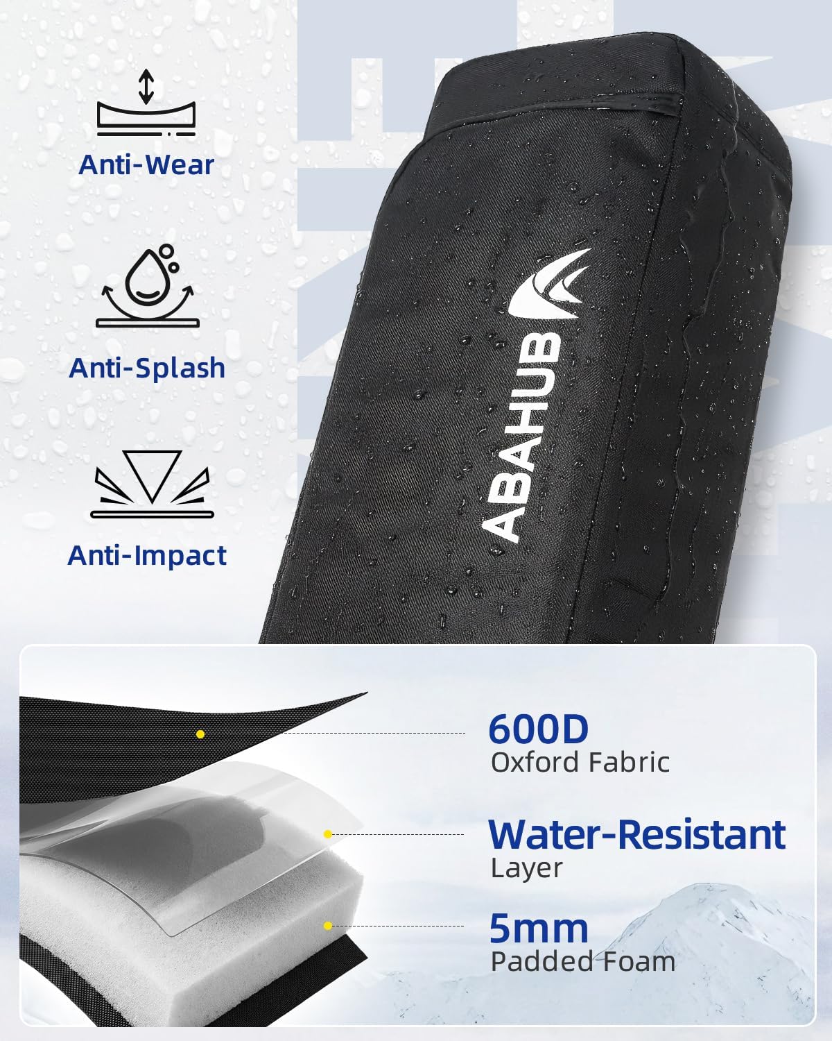 Abahub Padded Snowboard Bag for Air Travel, Snowboard Travel Bag Gear Bag for Flying, Up to 153cm/163cm (60in/64in)