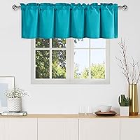 Vista 14 de DWCN Cenefa burdeos para ventanas, cenefa de cocina, cenefa de cortina de Navidad, cortinas de ventana de sótano, 1 panel, 42 x 18 pulgadas