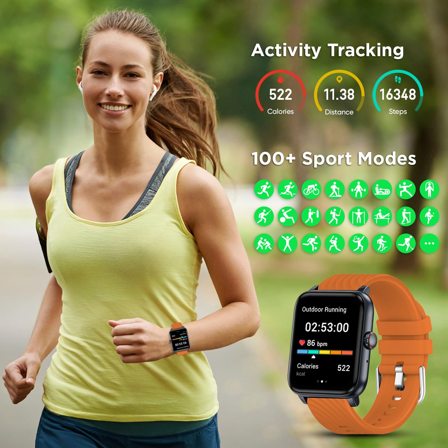Gametracker String Snapklik.com : BENIO Fitness Tracker Answer/Make Calls/Voice Calls, 24/ ...