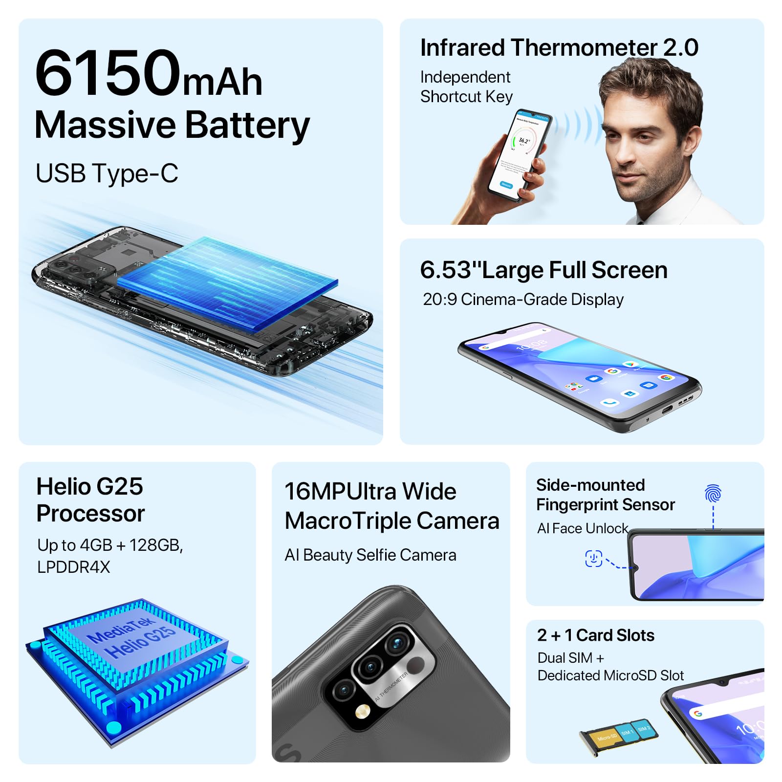 Unlocked Cell Phone, Umidigi Power 5 (4+128GB) Smart Phone