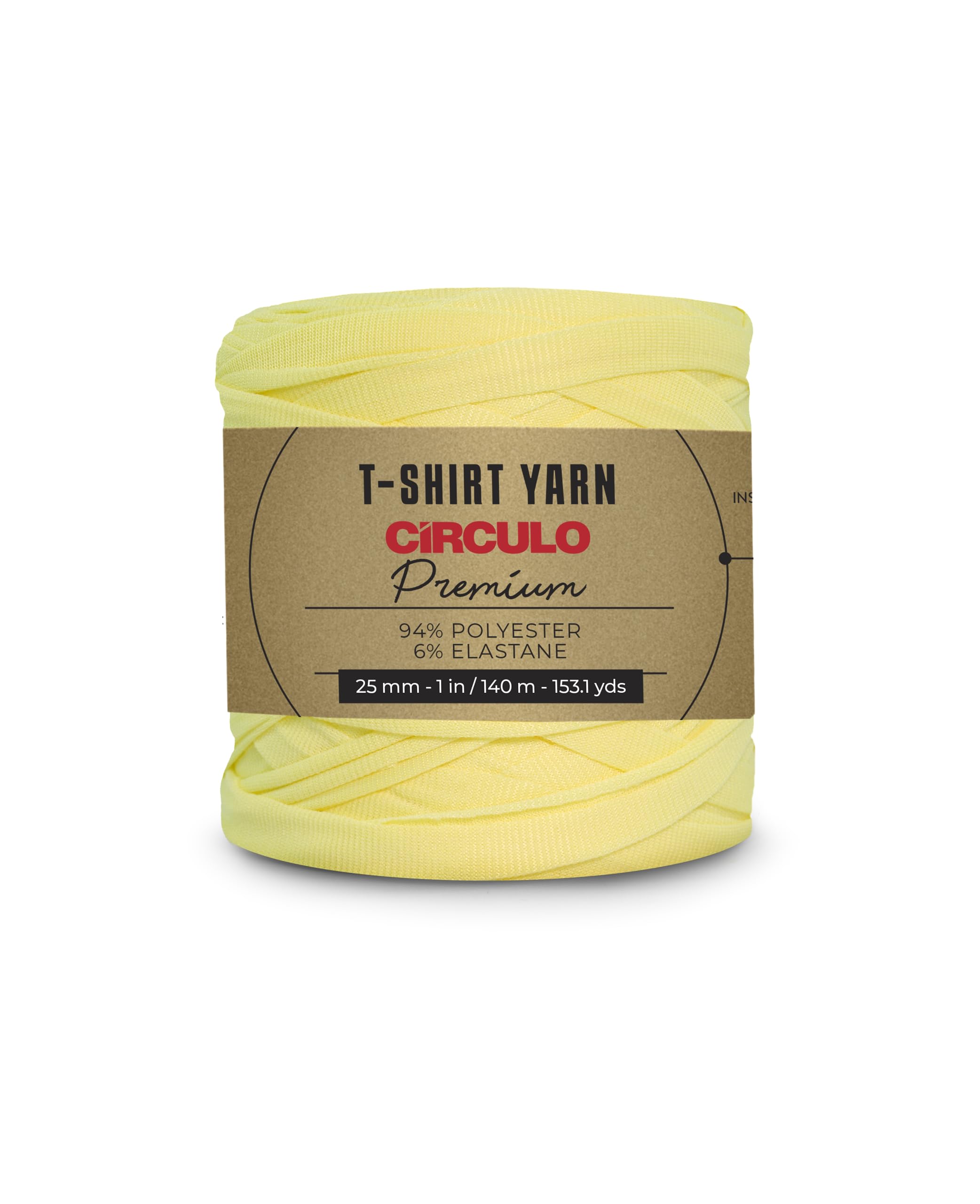 Circulo - Filato Di Alta Qualità Per Magliette, Morbido, Leggero, Senza Cuciture, Senza Nodi, Facile Da Usare, Fettuccini Zpagetti, Filato Per Magliette Per Uncinetto E Lavoro A Maglia, 150 M, (1723-image