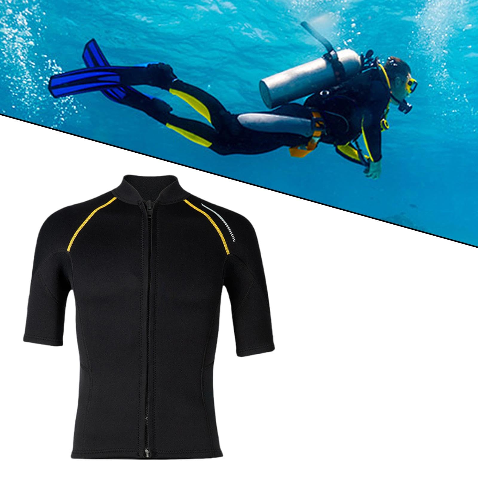Top de Combinaison de Zip Avant pour Hommes pour Sports Nautiques, Veste en Néoprène de 1,5 Mm