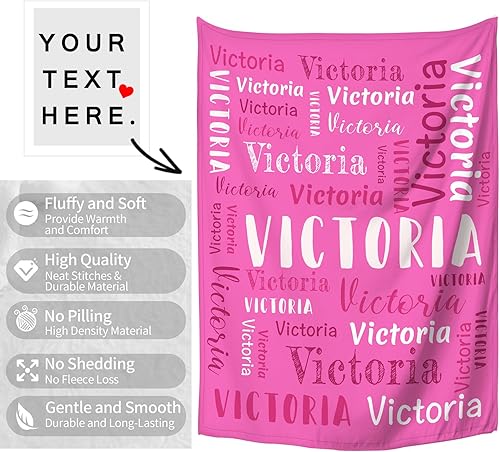 Miniatura 2 de GBVllexuii Manta personalizada con nombre, mantas y mantas personalizadas para niños, bebés y adultos, manta con nombre personalizada para mujeres,