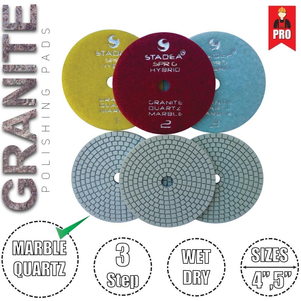 Stadea PPH103S Diamond Polishing Pad Three 3-Step Wet Dry 4