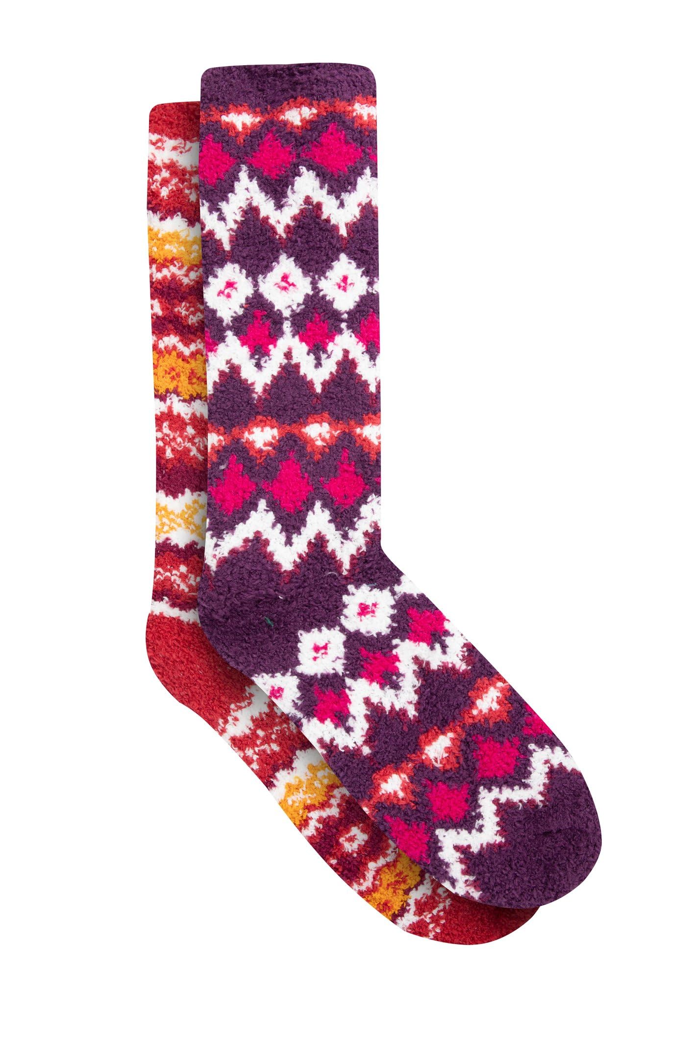 Weird Fish Women's Park Fluffy Socks 2 Pack in Orange
