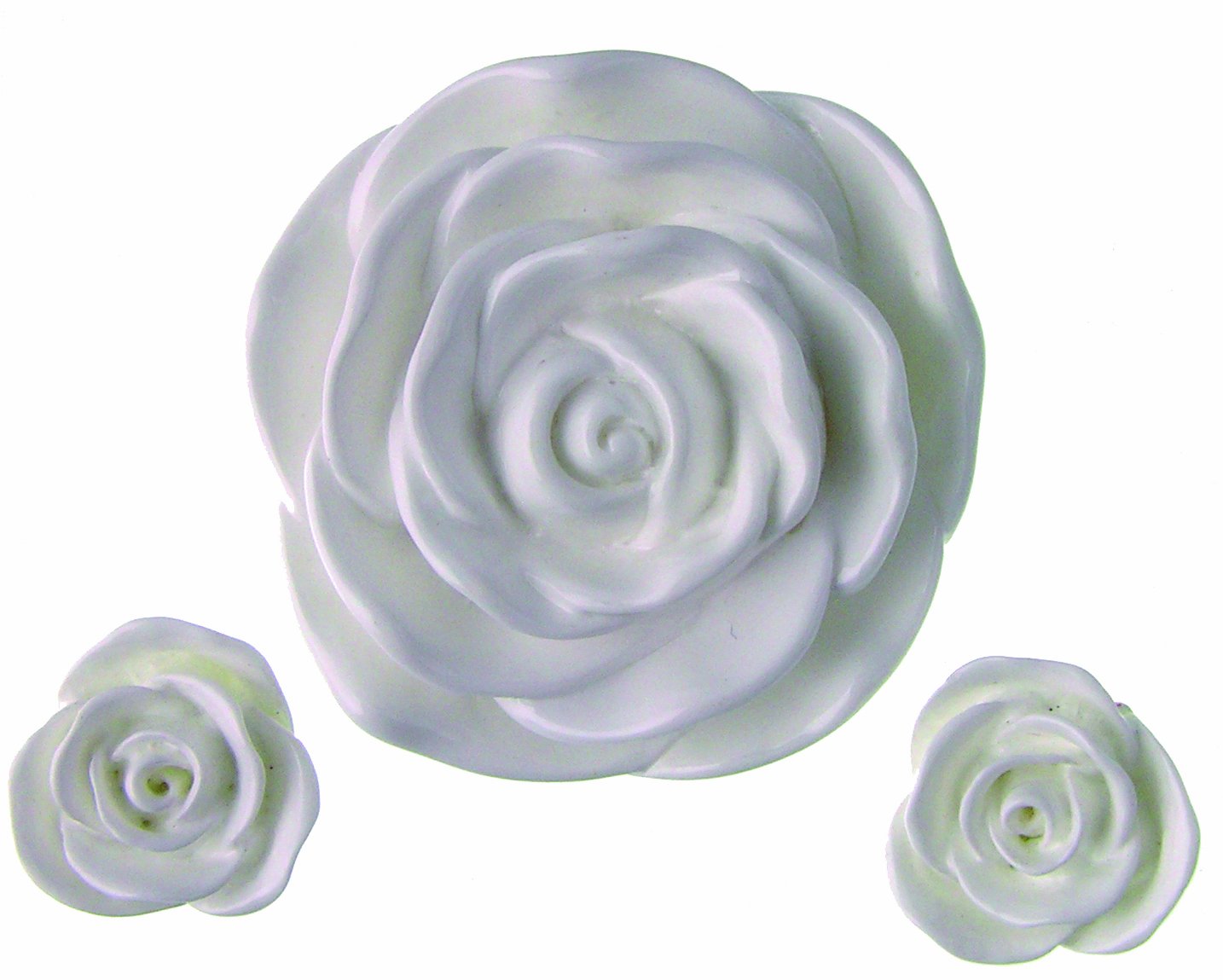 Bead Cafe Resin Flowers, White