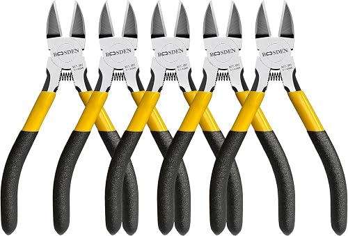 BOOSDEN Wire Cutter 5 inch Diagonal Cutter 5 Pack