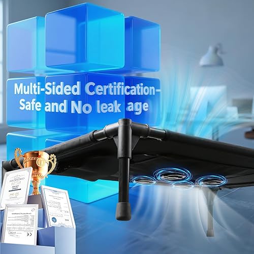 Miniatura 7 de Cama elevada para perros con 4 módulos de refrigeración, cubierta de PVC, base antideslizante y marco de acero inoxidable para perros, gatos y