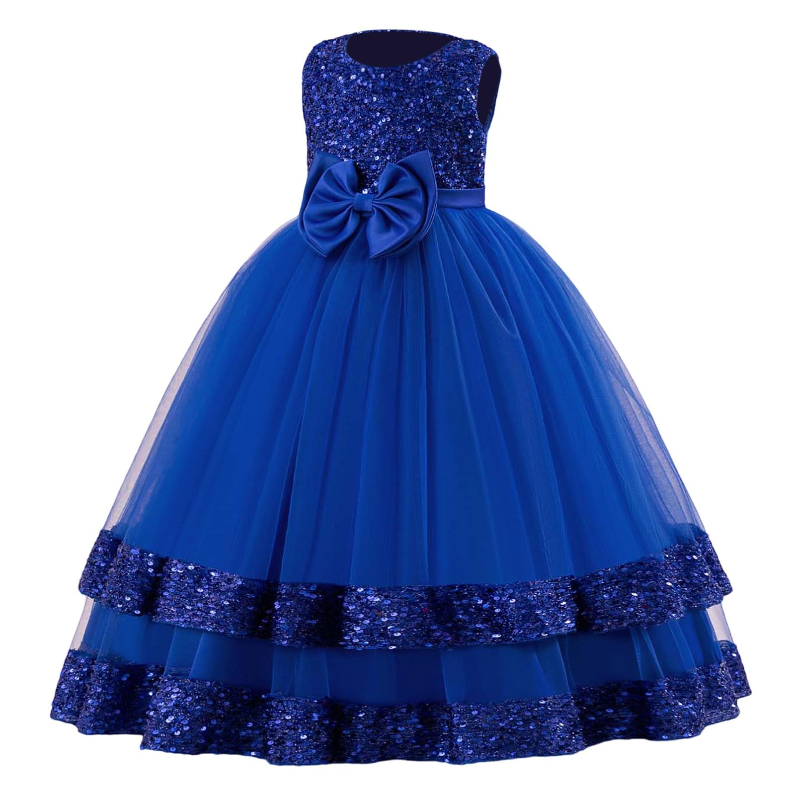 Vestidos para niñas, faldas, vestidos infantiles, vestidos de niña, vestido de noche con lazo de lentejuelas, estilo princesa, manga larga, vestido de fiesta para cumpleaños, desfiles de actuación