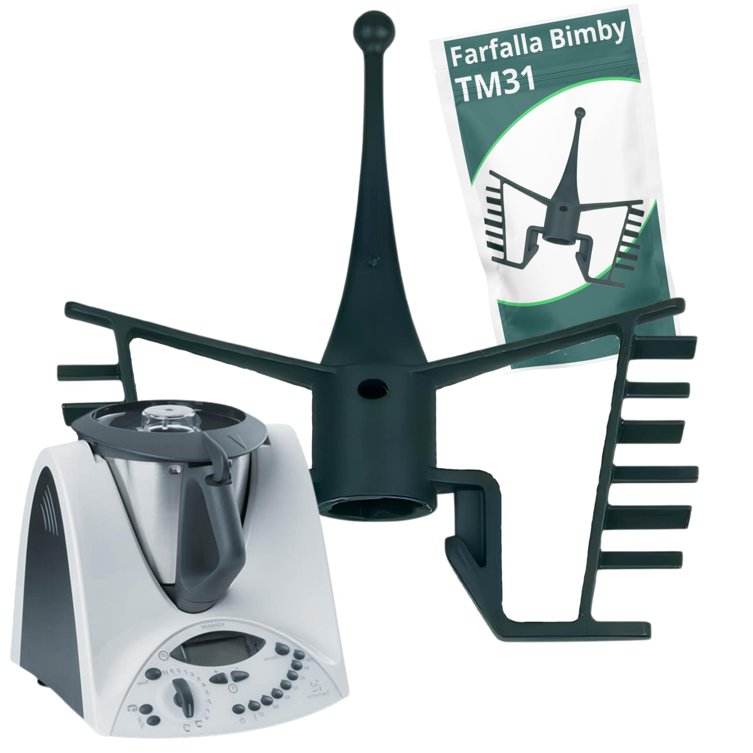 NAMAI - Farfalla Bimby TM31, Ricambio 100% Compatibile, Materiale Plastica ABS Alimentare, Ricambi Bimby TM31, Facile da Installare (Farfalla TM31) - 1