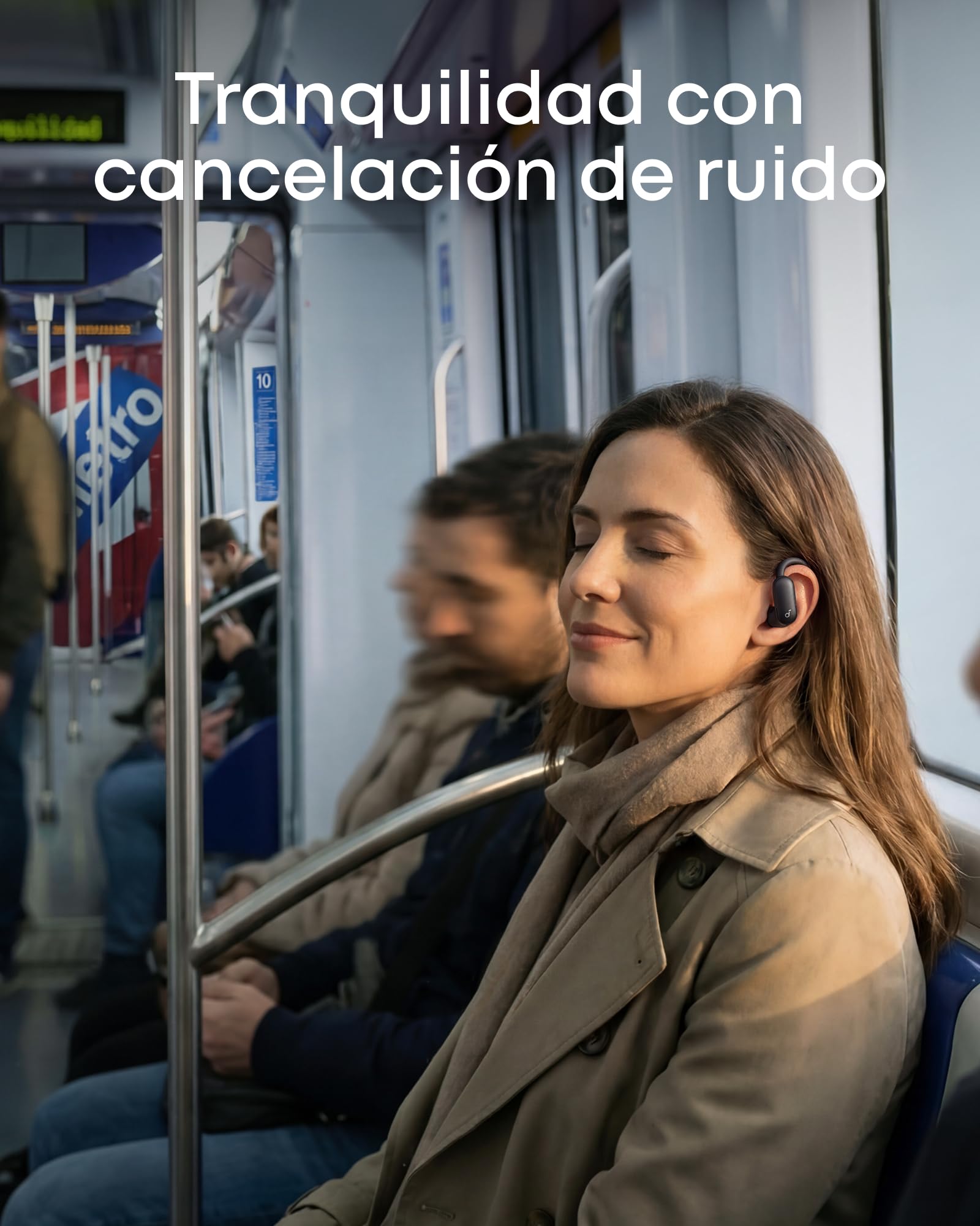 Soundcore AeroFit 2 Pro de Anker, Auriculares Abiertos con ANC, Ganchos 5 Posiciones, Controladores 11,8 mm, Audio Alta Resolución LDAC, Llamadas Nítidas IA, 4 Micrófonos, IP55, Carga Inalámbrica