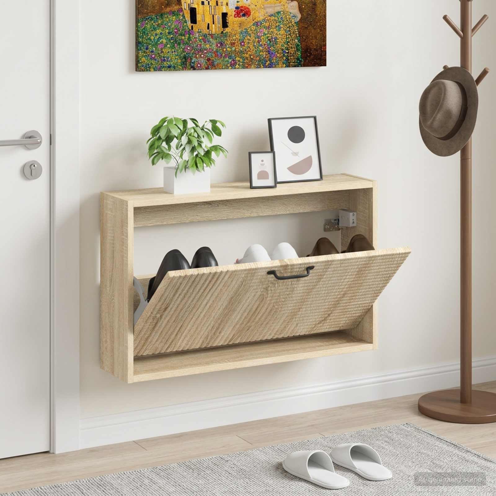 Szafka na buty naścienna HAARLEM 71 x 17 x 43 cm