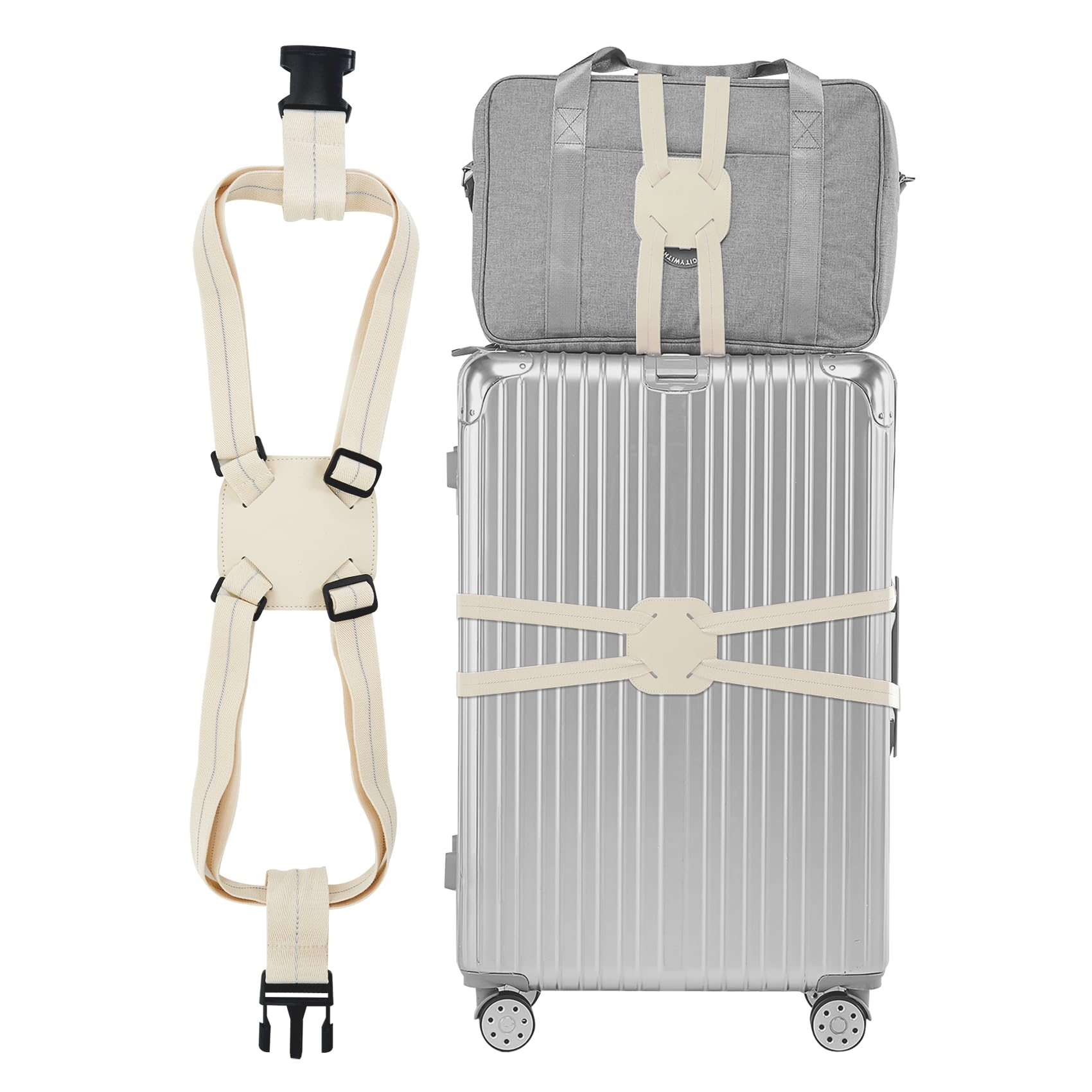 Travelkin Luggage Straps Bag Bungees add a Bag, Luggage Bungee for suitcases Elastic Strap Belt