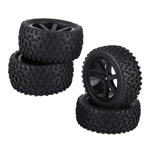 Alomejor 4 Piezas Ruedas Neumáticas de Goma para Coche RC 1/10