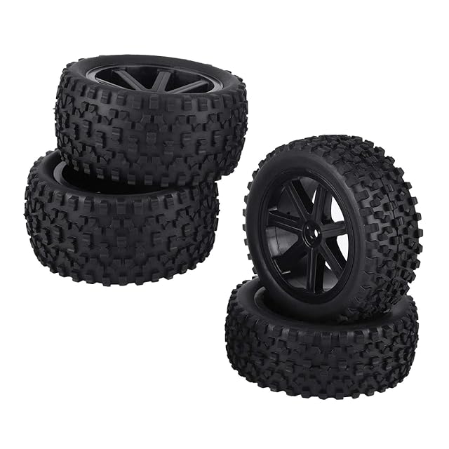 Alomejor 4 Piezas Ruedas Neumáticas de Goma para Coche RC 1/10